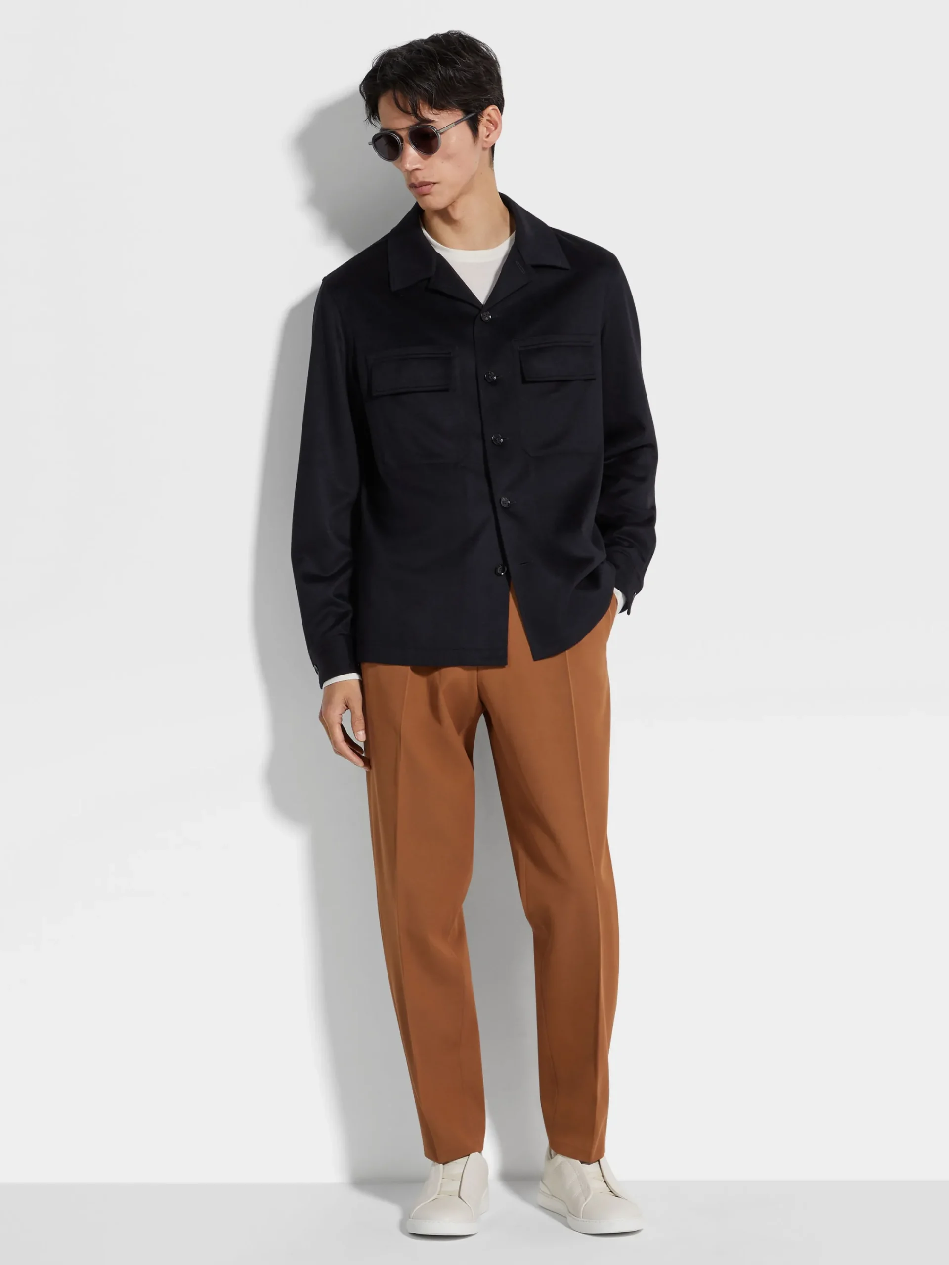 Travel In Style|Pants>ZEGNA Dark Foliage Cotton and Wool Pants DarkFoliage
