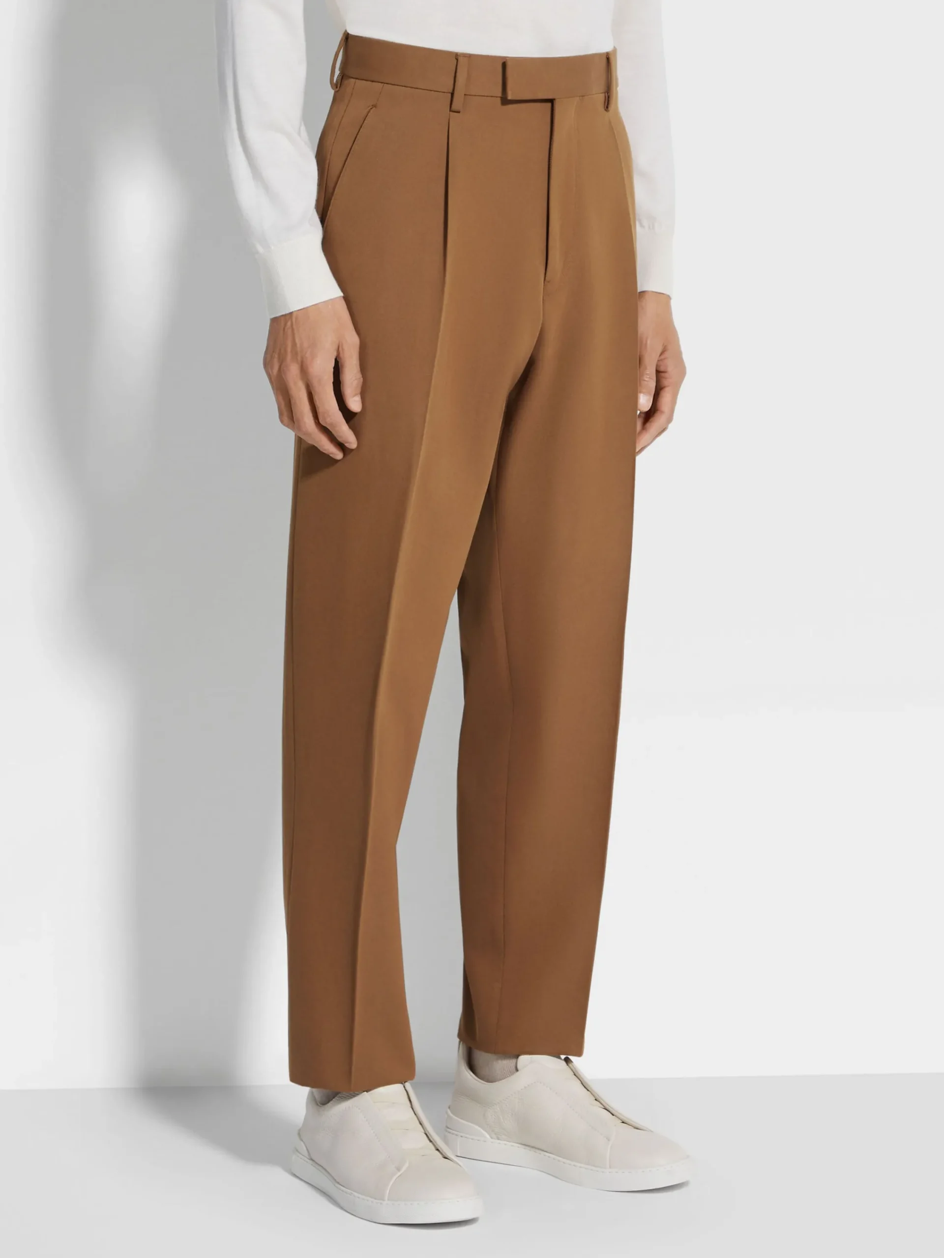 Travel In Style|Pants>ZEGNA Dark Foliage Cotton and Wool Pants DarkFoliage