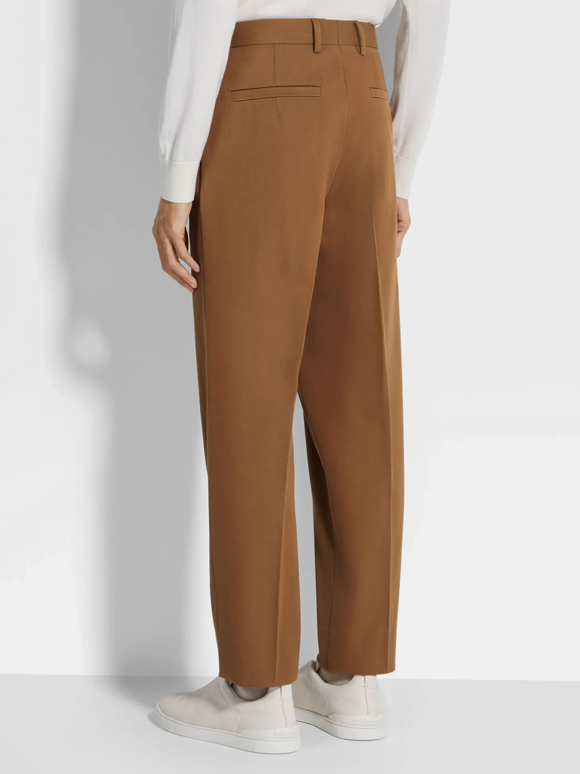 Travel In Style|Pants>ZEGNA Dark Foliage Cotton and Wool Pants DarkFoliage