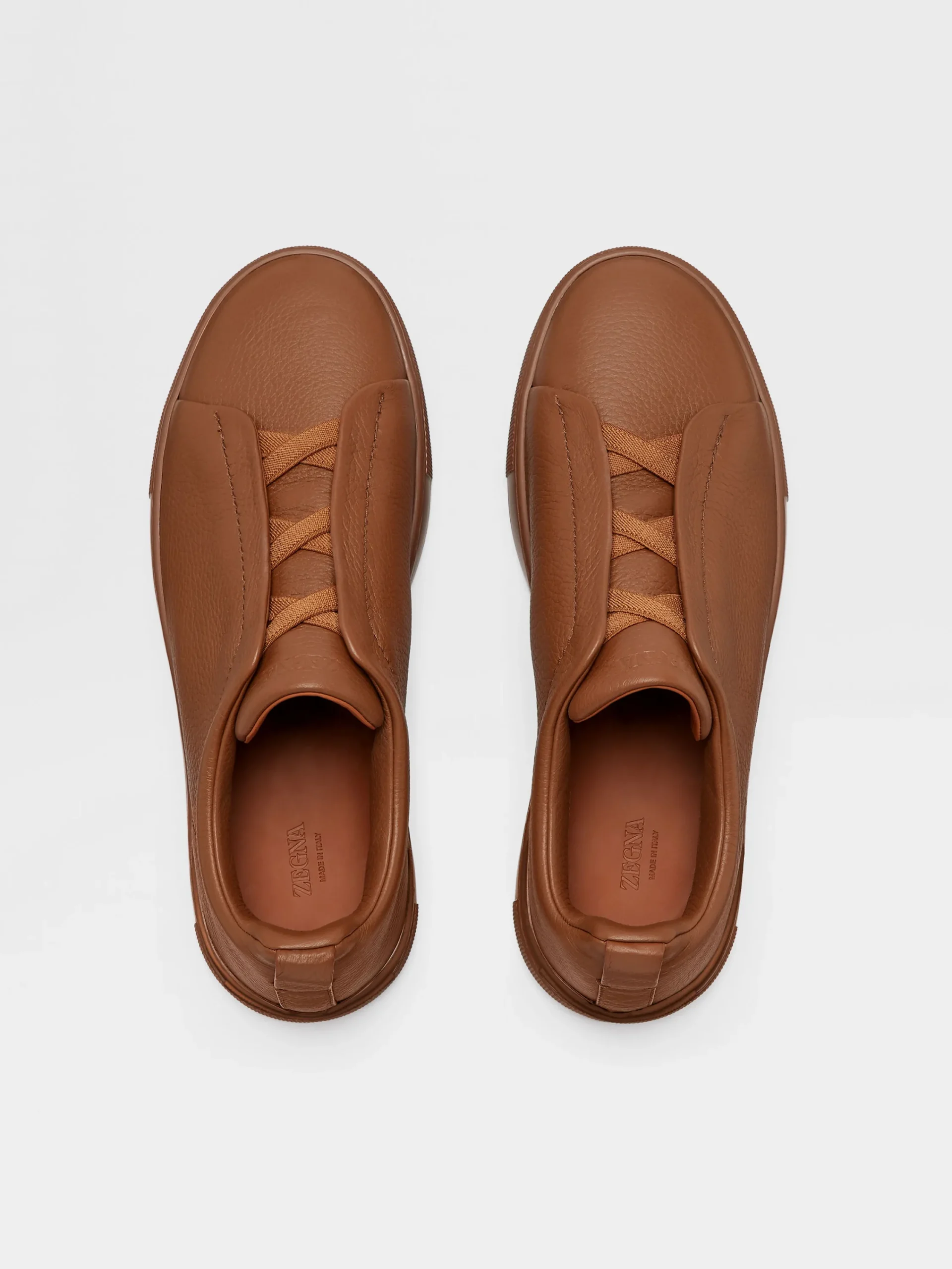 Sneakers>ZEGNA Dark Foliage Deerskin Triple Stitch™ Sneakers DarkFoliage