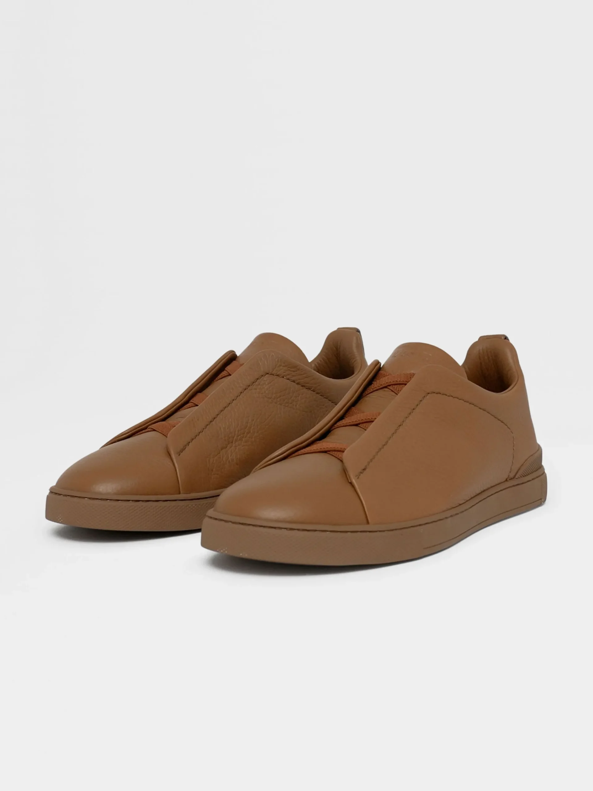 Sneakers>ZEGNA Dark Foliage Deerskin Triple Stitch™ Sneakers DarkFoliage