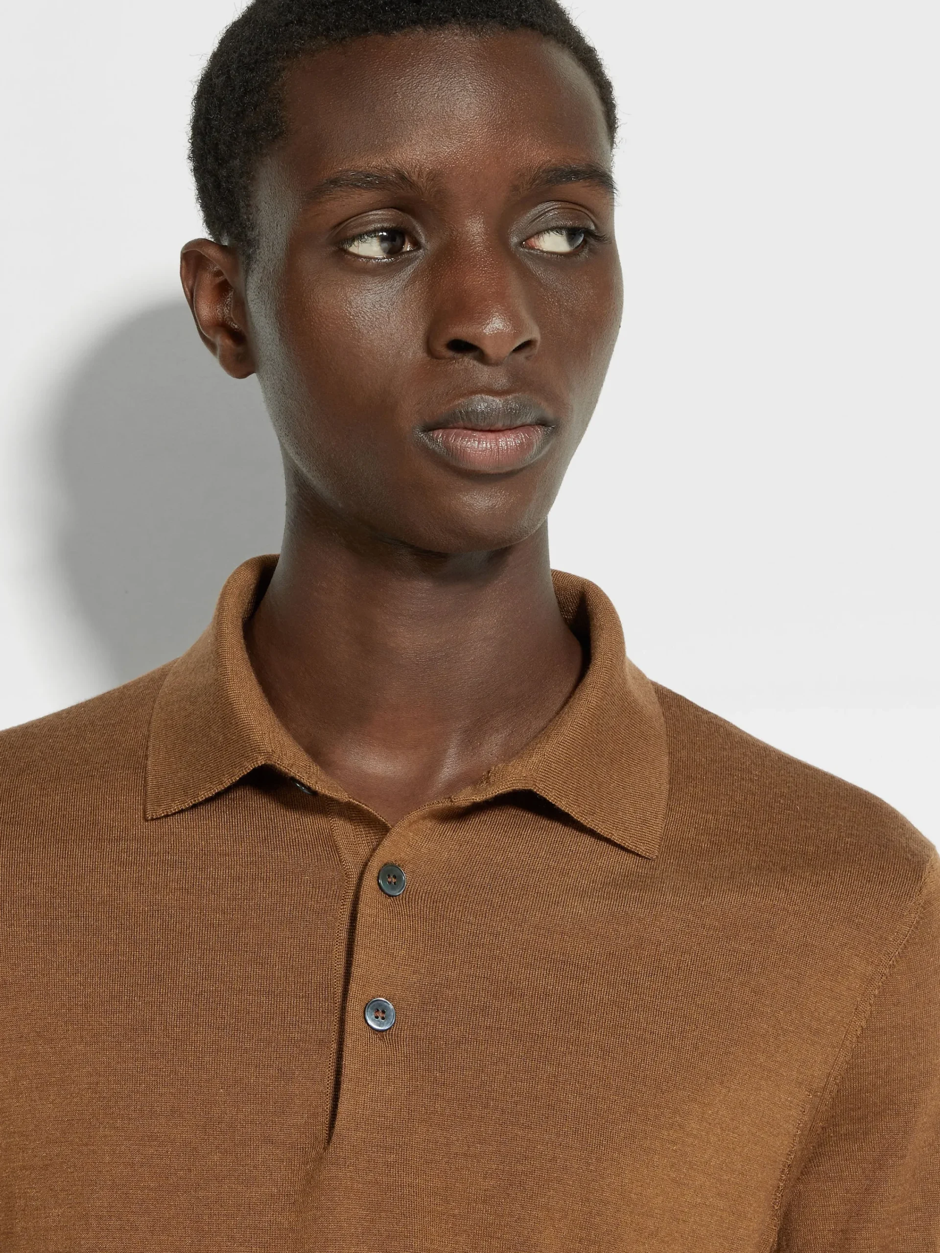 Sweaters>ZEGNA Dark Foliage Mélange Cashseta Polo Shirt DarkFoliageMélange