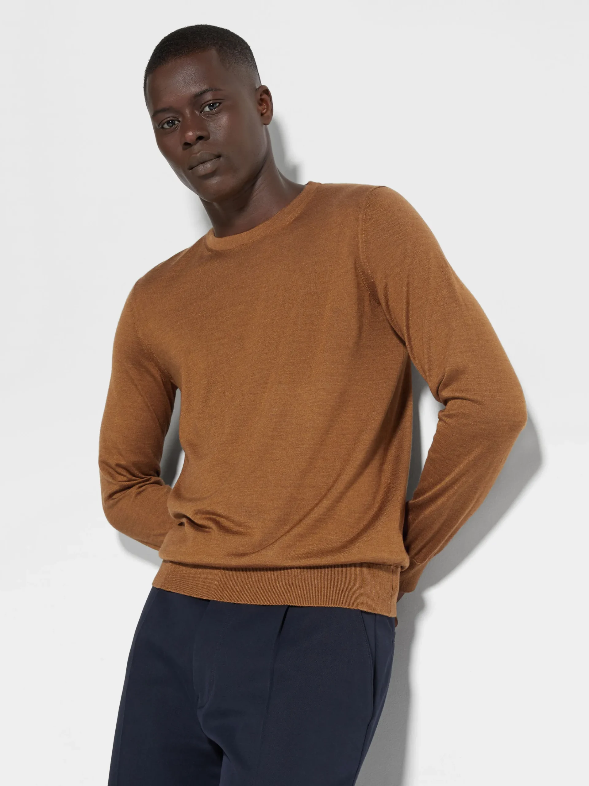 Sweaters>ZEGNA Dark Foliage Mélange Cashseta Crewneck DarkFoliageMélange