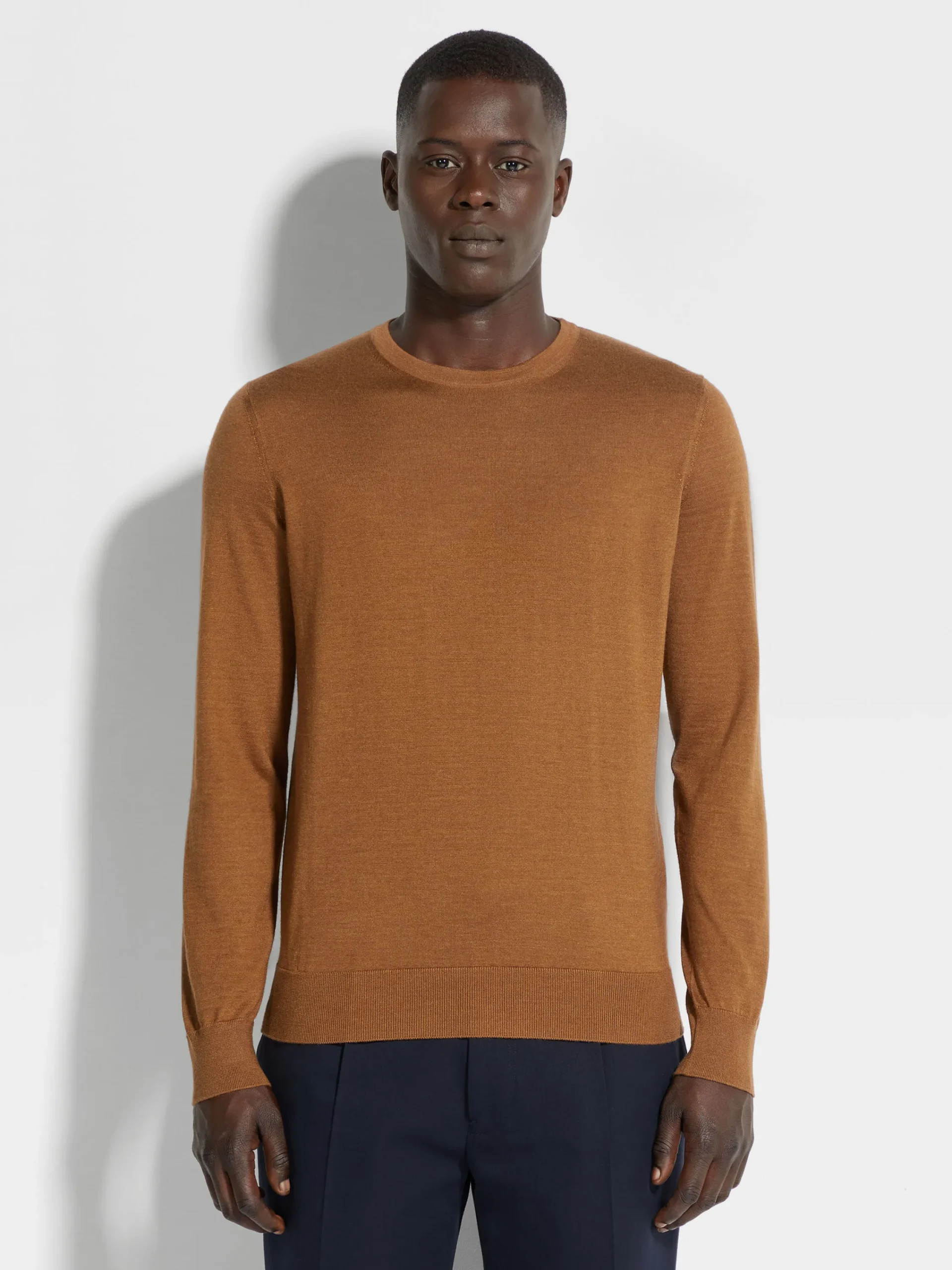 Sweaters>ZEGNA Dark Foliage Mélange Cashseta Crewneck DarkFoliageMélange