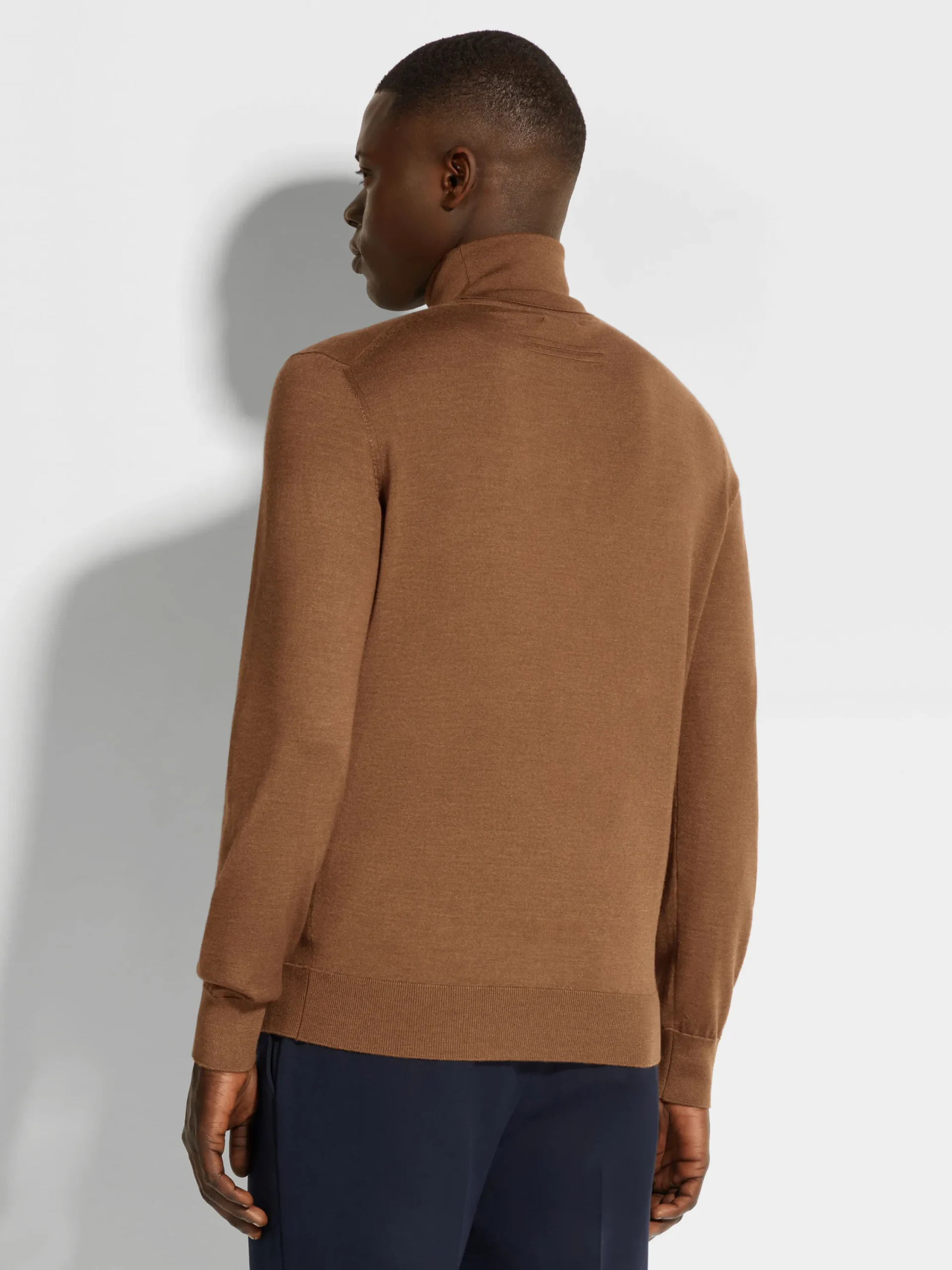 Travel In Style|Sweaters>ZEGNA Dark Foliage Mélange Cashseta Turtleneck DarkFoliageMélange