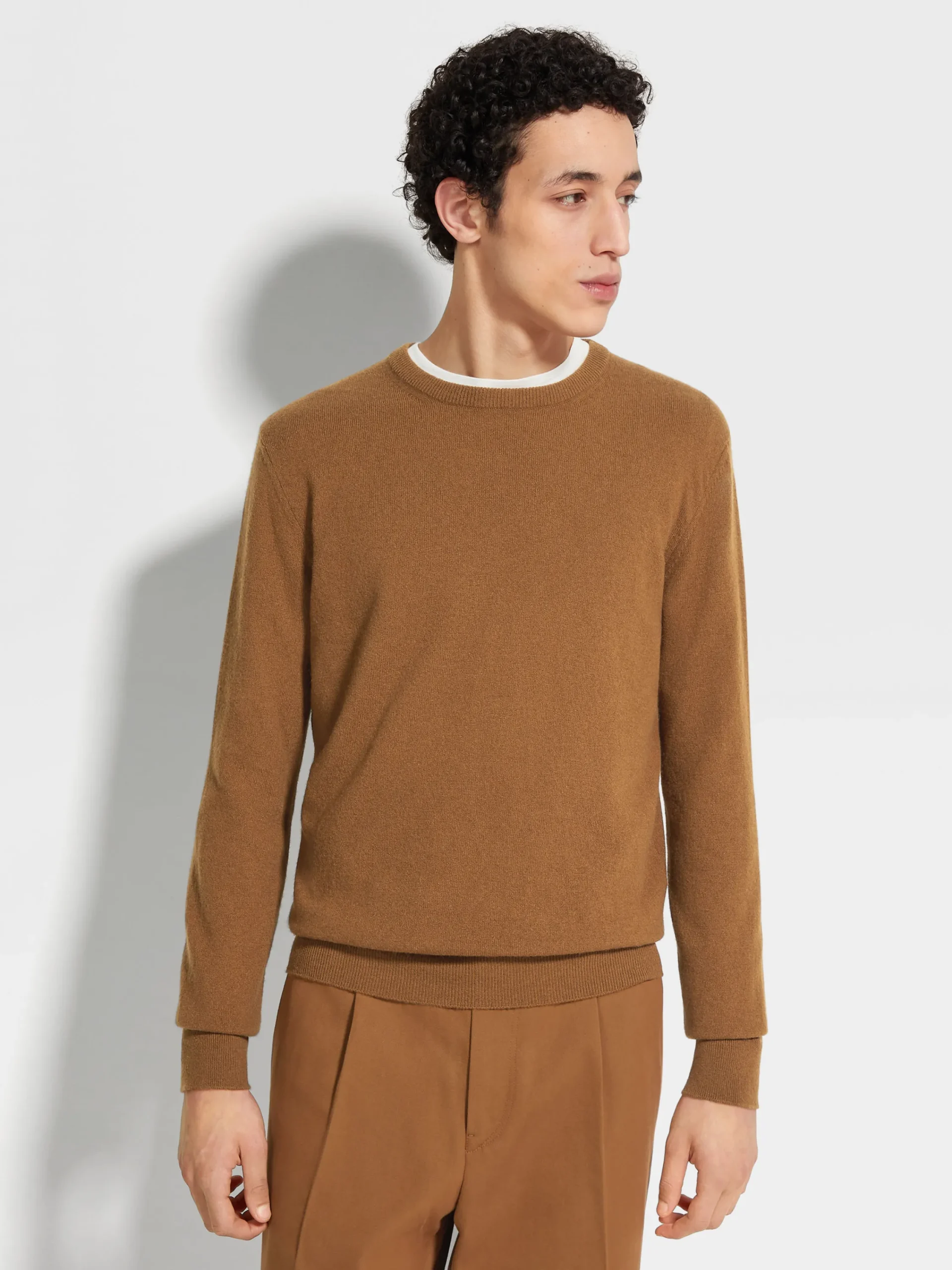 Travel In Style|Sweaters>ZEGNA Dark Foliage Mélange Oasi Cashmere Crewneck DarkFoliageMélange