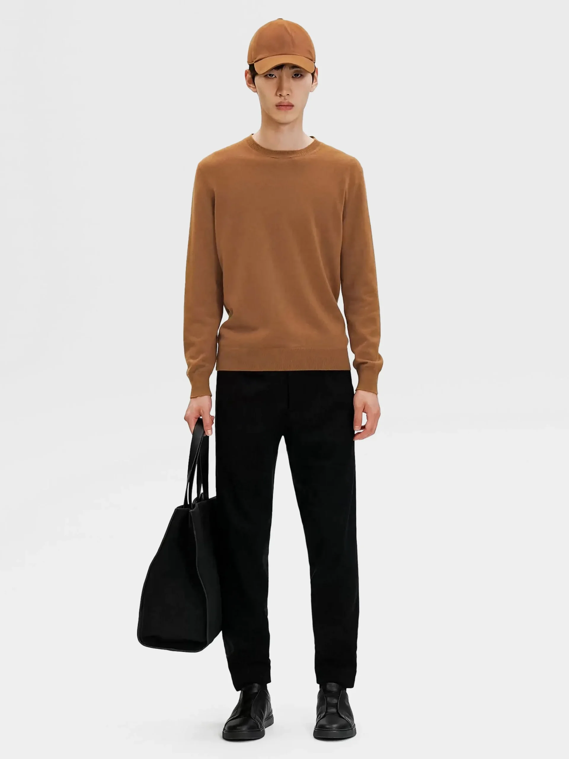 Travel In Style|Sweaters>ZEGNA Dark Foliage Mélange Oasi Cashmere Crewneck DarkFoliageMélange