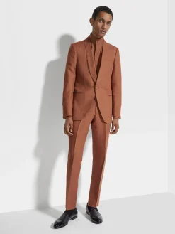 Blazers>ZEGNA Dark Foliage Oasi Lino Evening Jacket DarkFoliage