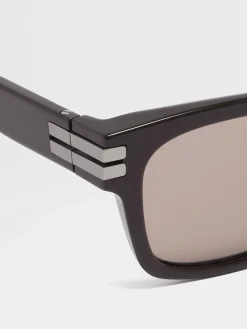 Sunglasses>ZEGNA Dark Green Acetate Sunglasses DarkGreen
