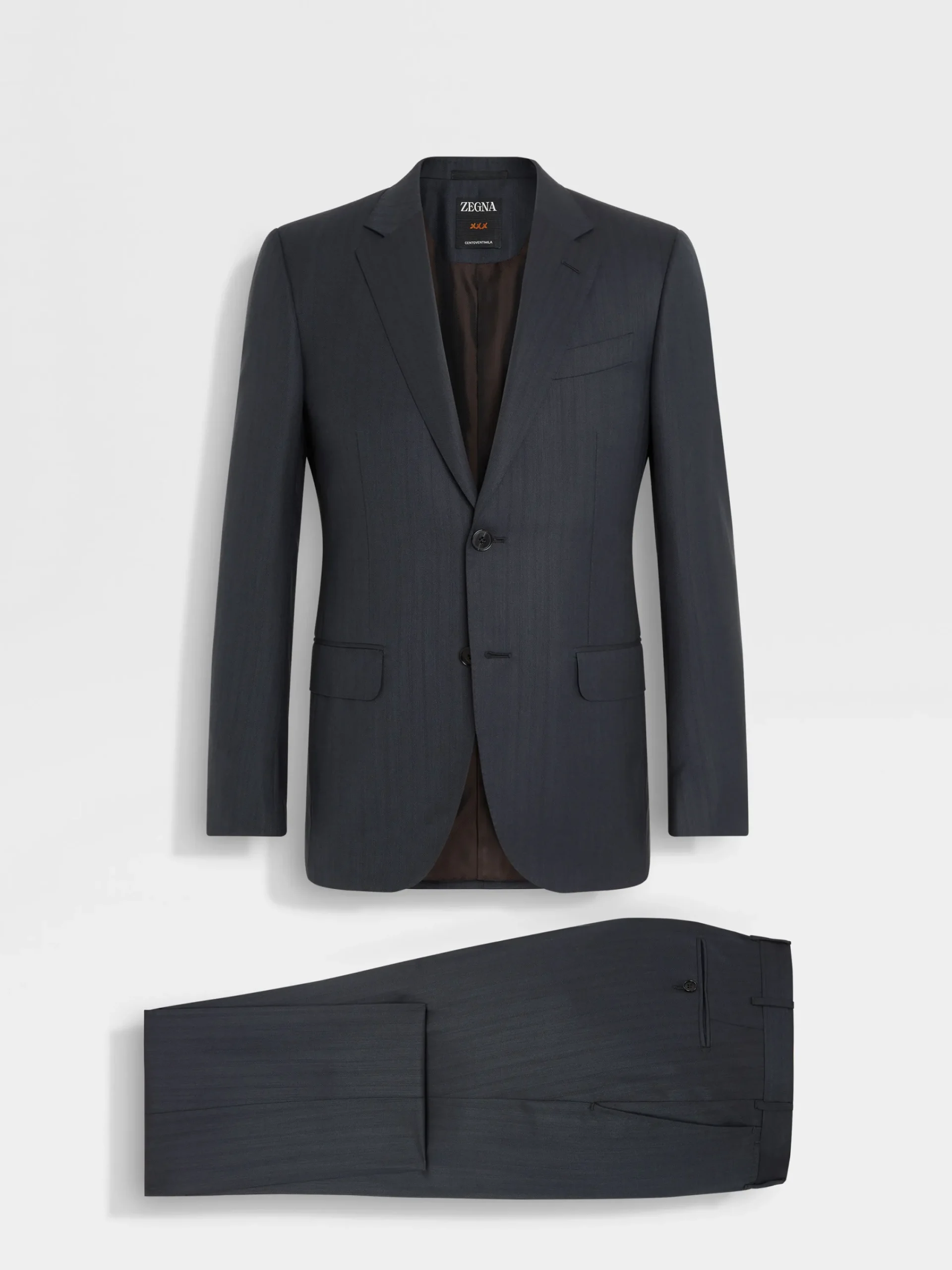 Suits>ZEGNA Dark Grey Centoventimila Wool Suit DarkGrey
