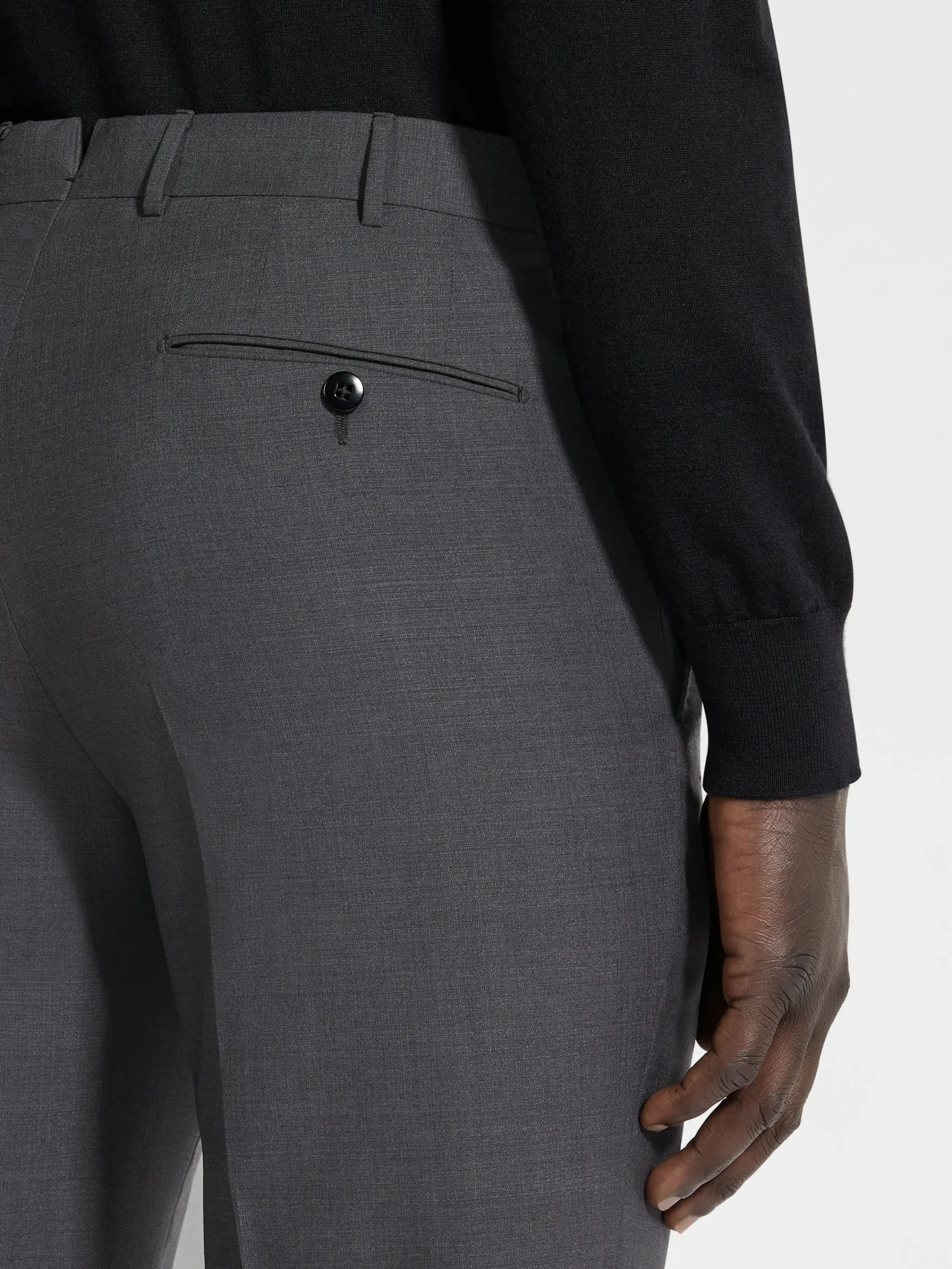 Pants>ZEGNA Dark Grey High Performance™ Wool Pants DarkGrey