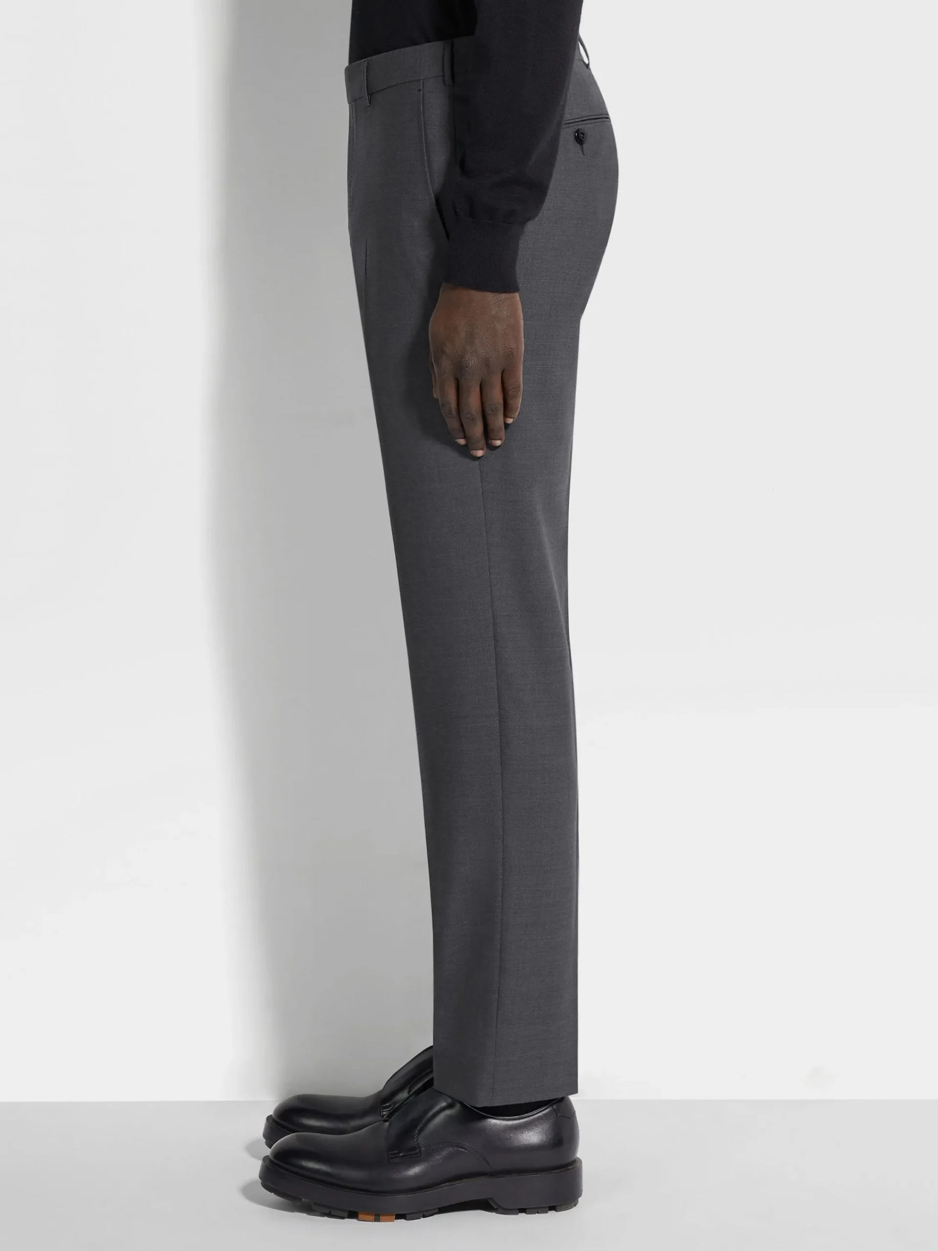 Pants>ZEGNA Dark Grey High Performance™ Wool Pants DarkGrey