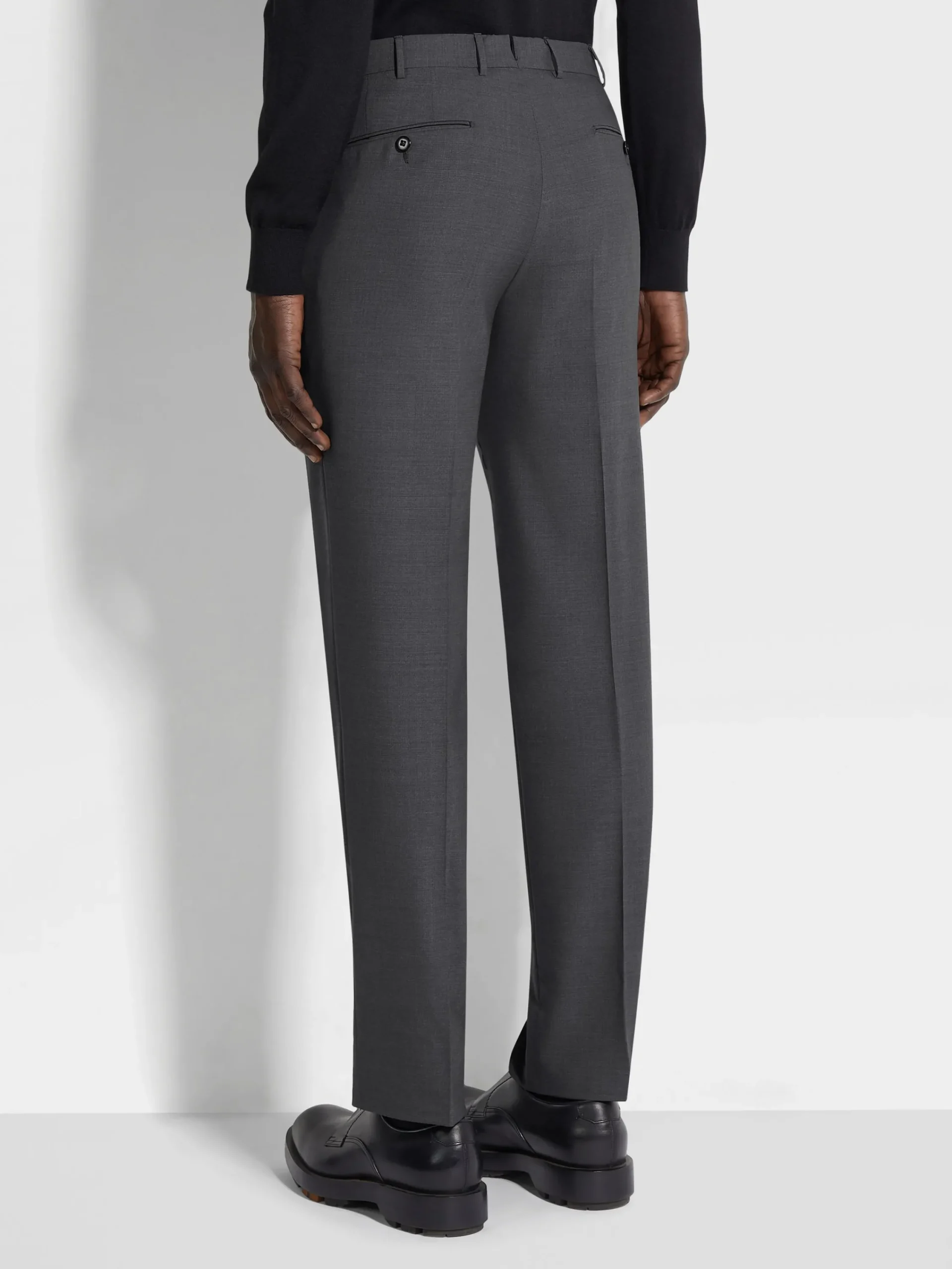Pants>ZEGNA Dark Grey High Performance™ Wool Pants DarkGrey