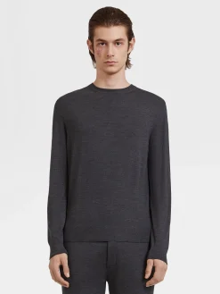 Sweaters>ZEGNA Dark Grey 12milmil12 Wool Crewneck DarkGrey