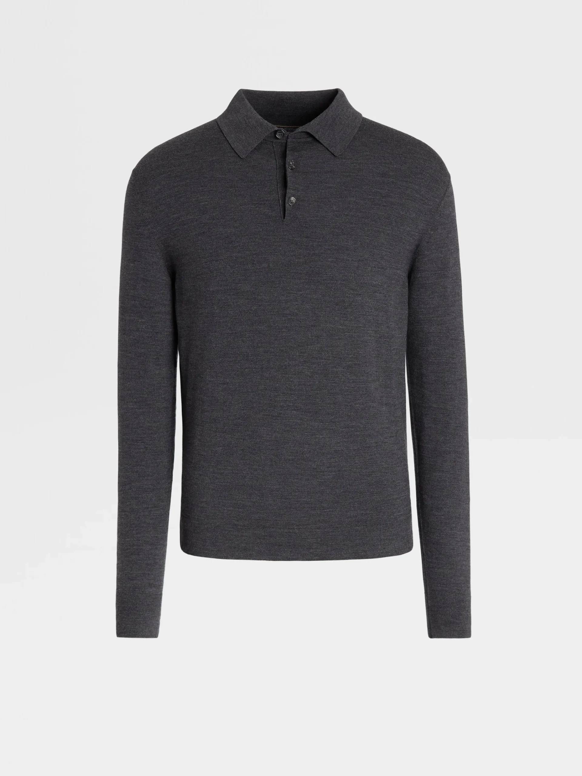 Polo Shirts|Sweaters>ZEGNA Dark Grey 12milmil12 Wool Polo DarkGrey
