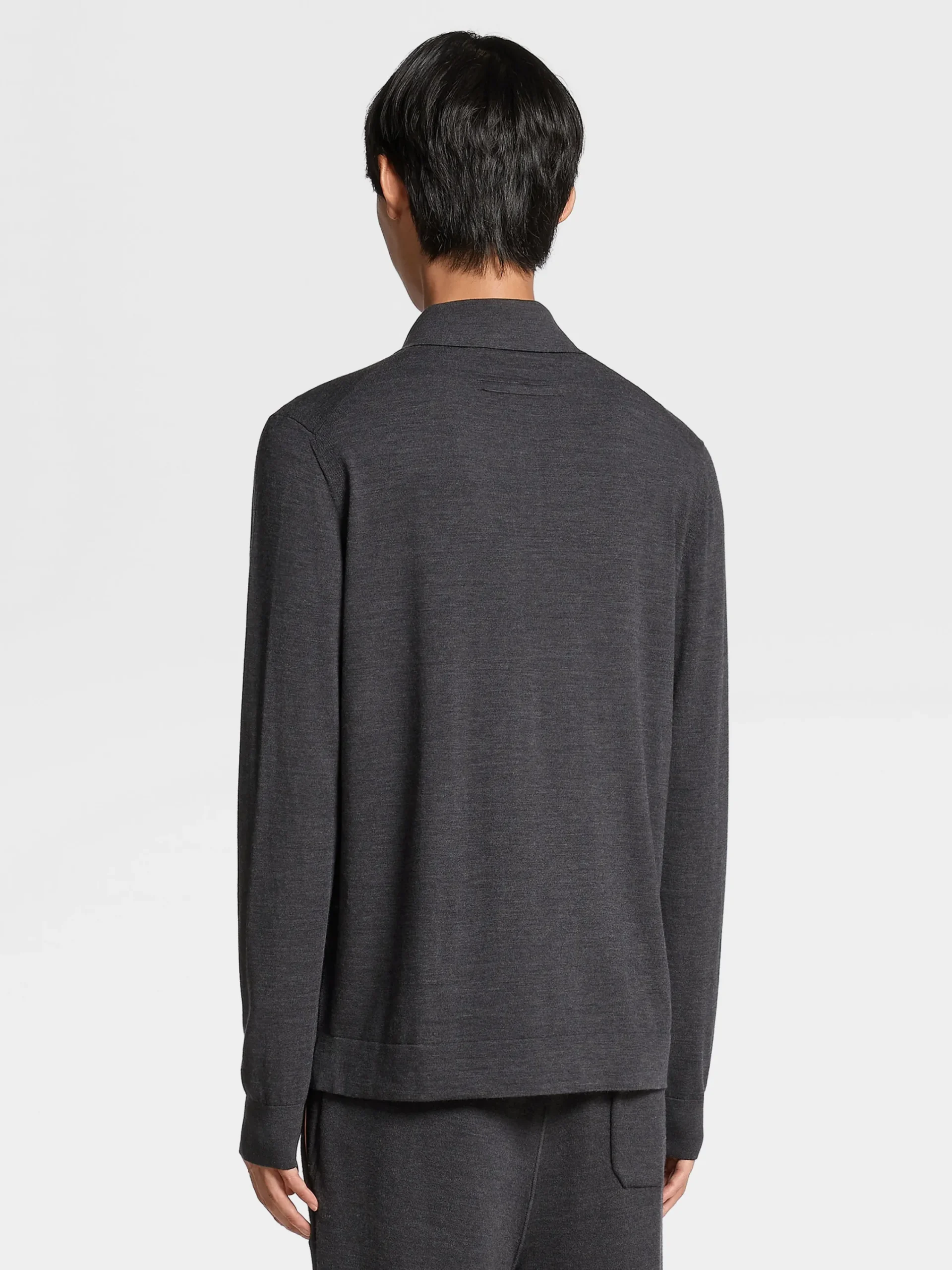 Polo Shirts|Sweaters>ZEGNA Dark Grey 12milmil12 Wool Polo DarkGrey