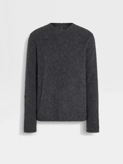 Sweaters>ZEGNA Dark Grey Mélange Oasi Cashmere Crewneck DarkGreyMélange