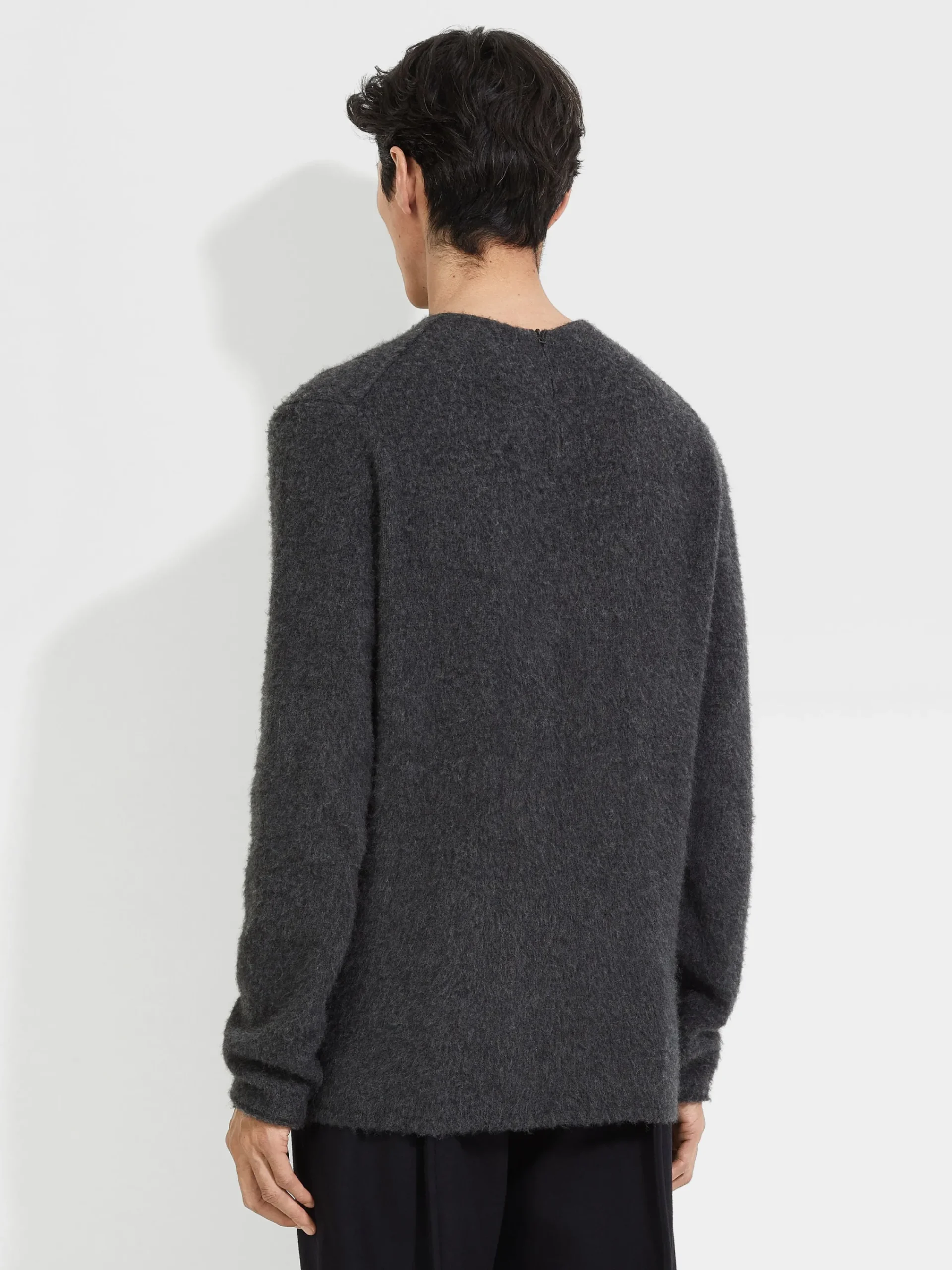 Sweaters>ZEGNA Dark Grey Mélange Oasi Cashmere Crewneck DarkGreyMélange