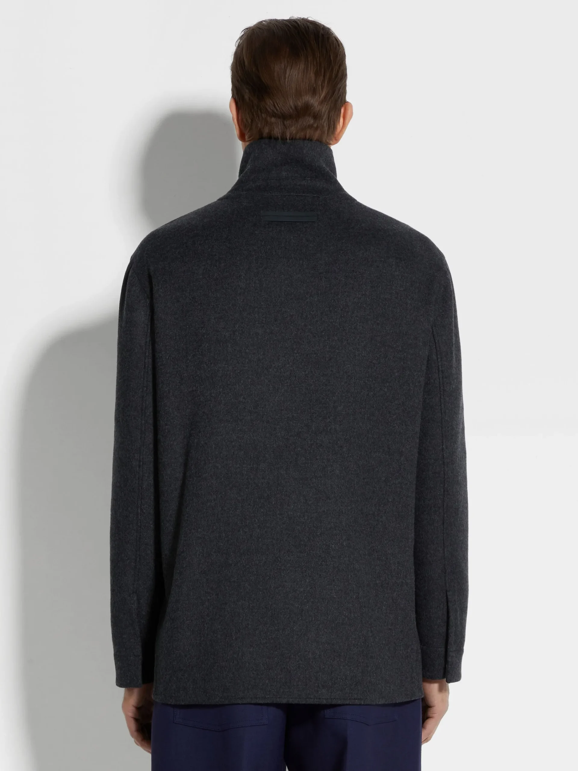 Overshirts And Chore Jackets>ZEGNA Dark Grey Mélange Trofeo™ Cashmere Overshirt DarkGreyMélange