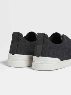 Sneakers>ZEGNA Dark Grey Oasi Cashmere Triple Stitch™ Sneakers DarkGrey