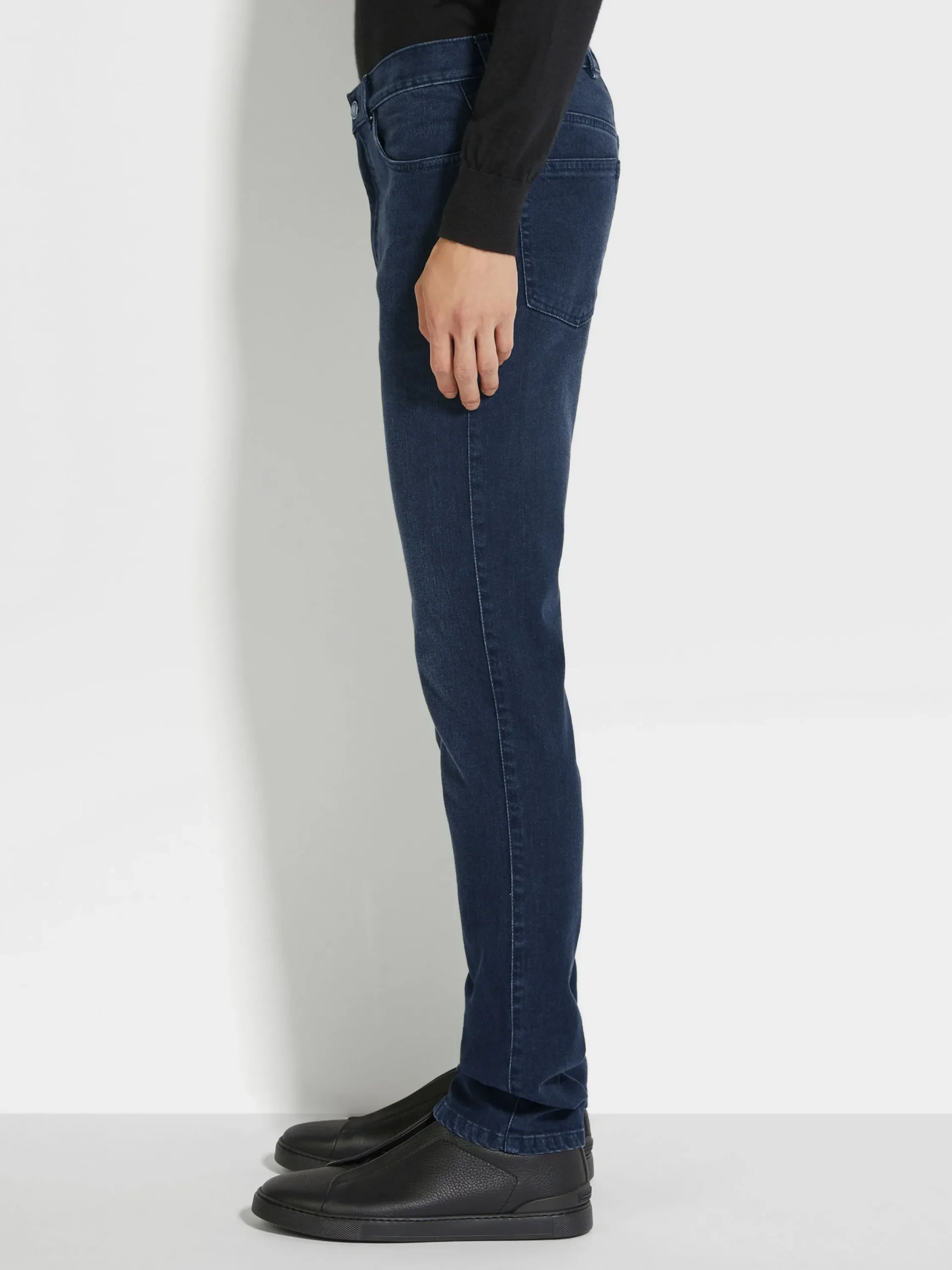 Jeans>ZEGNA Dark Grey Stone-washed Stretch Cotton Roccia Jeans DarkGrey