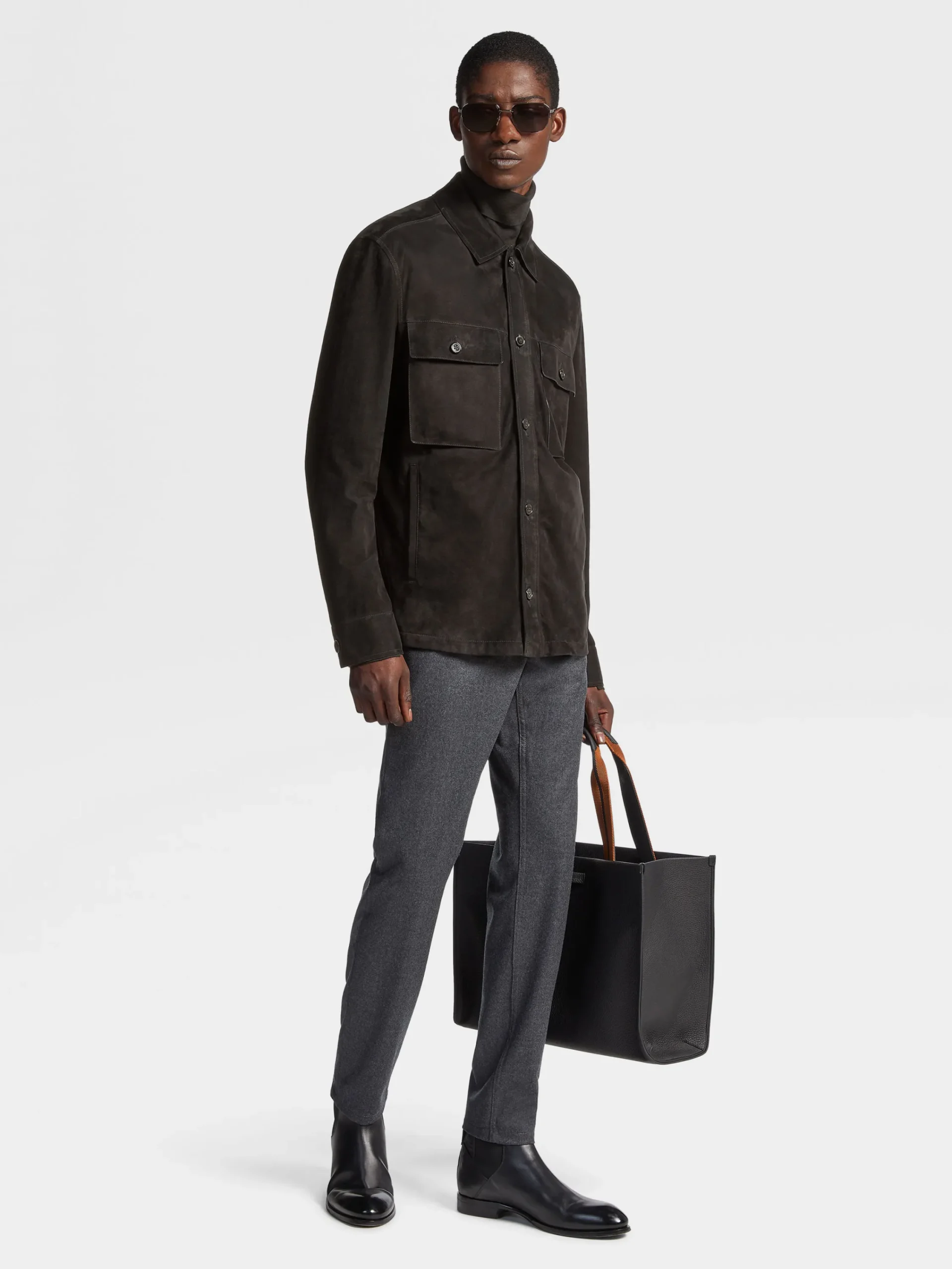 Jeans>ZEGNA Dark Grey Wool and Cashmere Roccia Pants DarkGrey