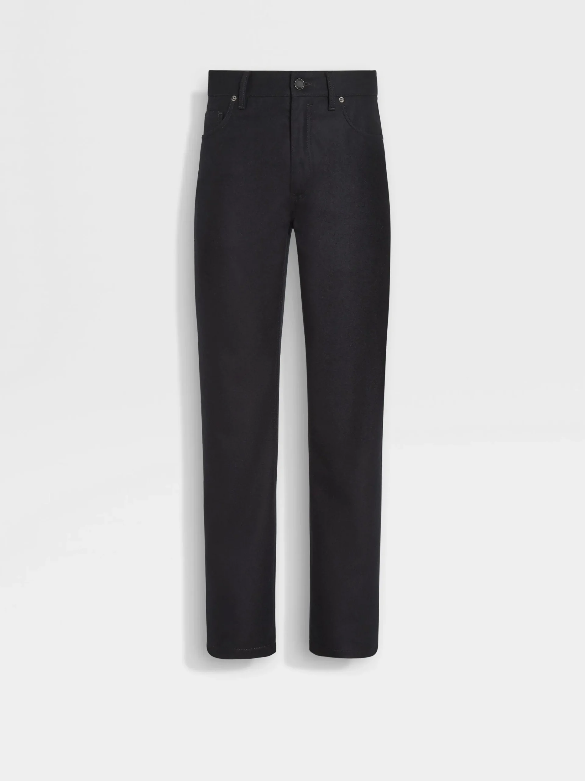 Jeans>ZEGNA Dark Grey Wool and Cashmere Roccia Pants DarkGrey