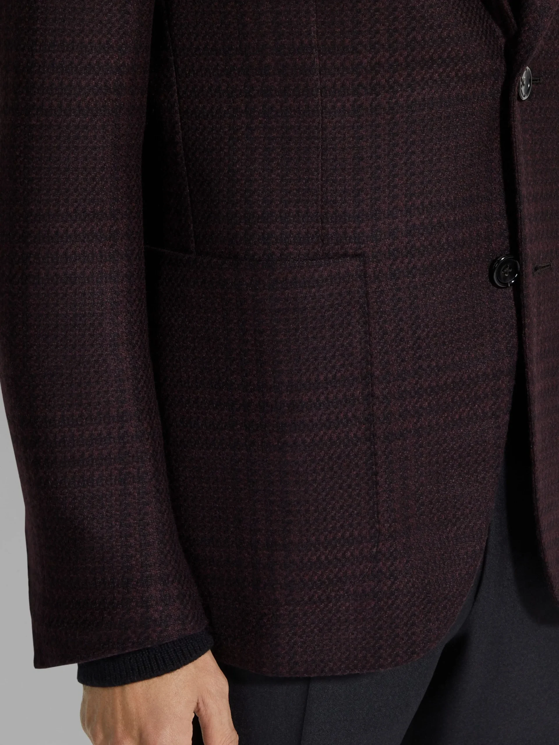 Blazers>ZEGNA Dark Purple and Black Oasi Cashmere Jacket DarkPurple/Black