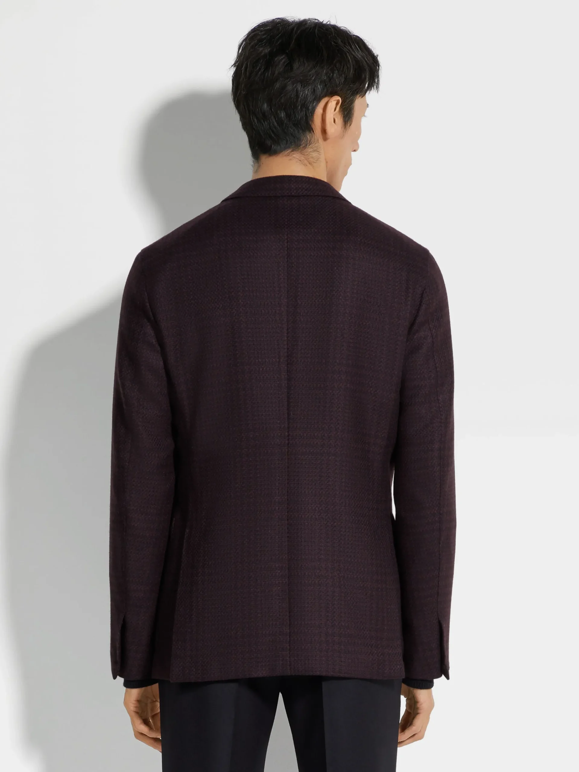 Blazers>ZEGNA Dark Purple and Black Oasi Cashmere Jacket DarkPurple/Black