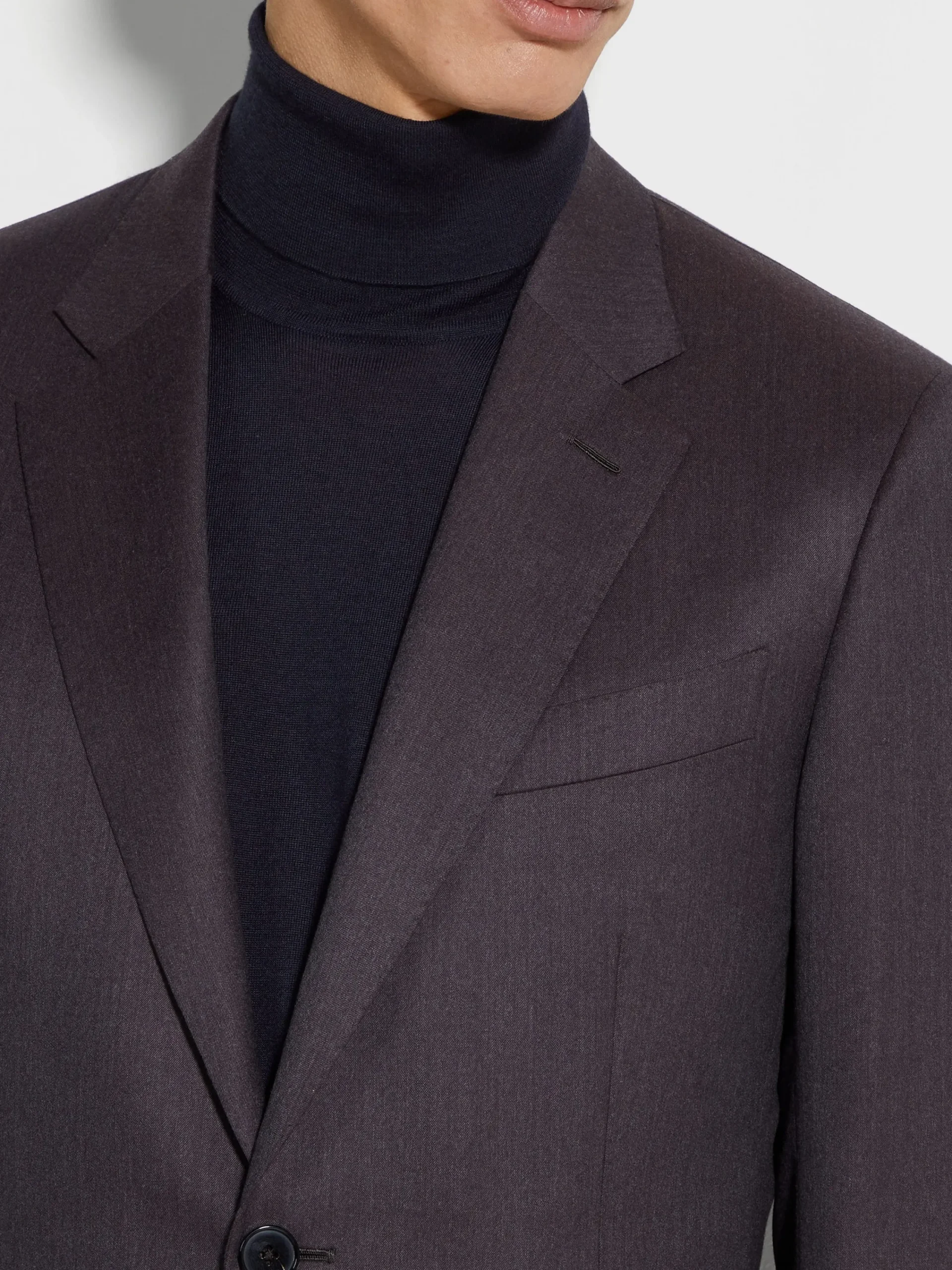 Suits>ZEGNA Dark Purple Centoventimila Wool Suit DarkPurple