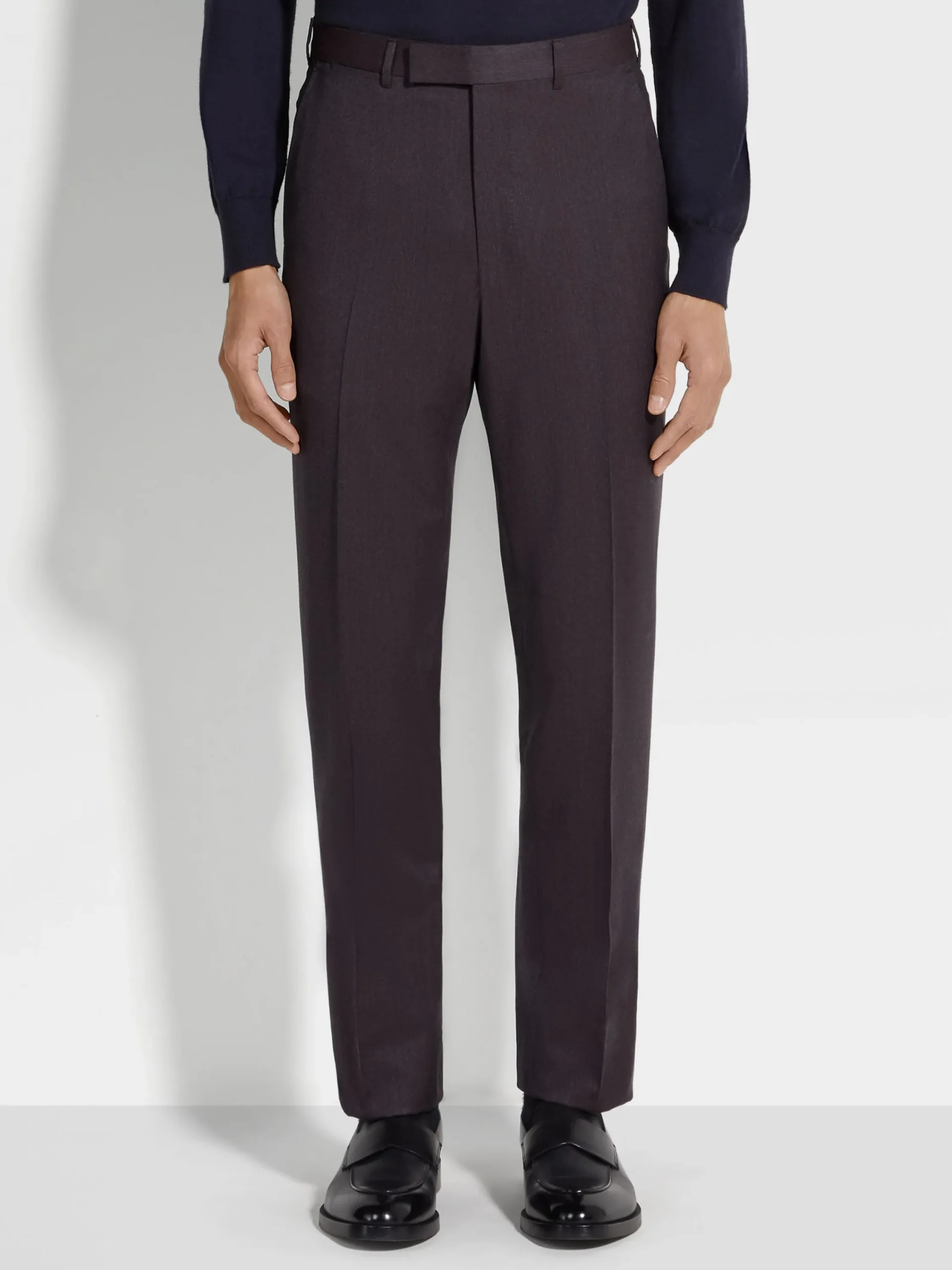 Suits>ZEGNA Dark Purple Centoventimila Wool Suit DarkPurple