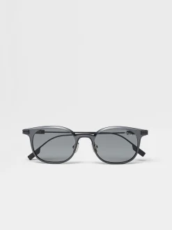 Sunglasses>ZEGNA Dark Silver Aluminium Sunglasses DarkSilver