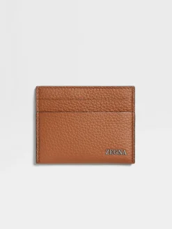 Small Gifts|Bags And Wallets>ZEGNA Deerskin Card Case Foliage