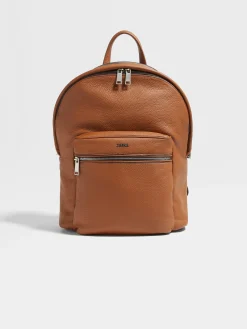 Travel In Style|Bags And Wallets>ZEGNA Deerskin Hoodie Backpack Foliage