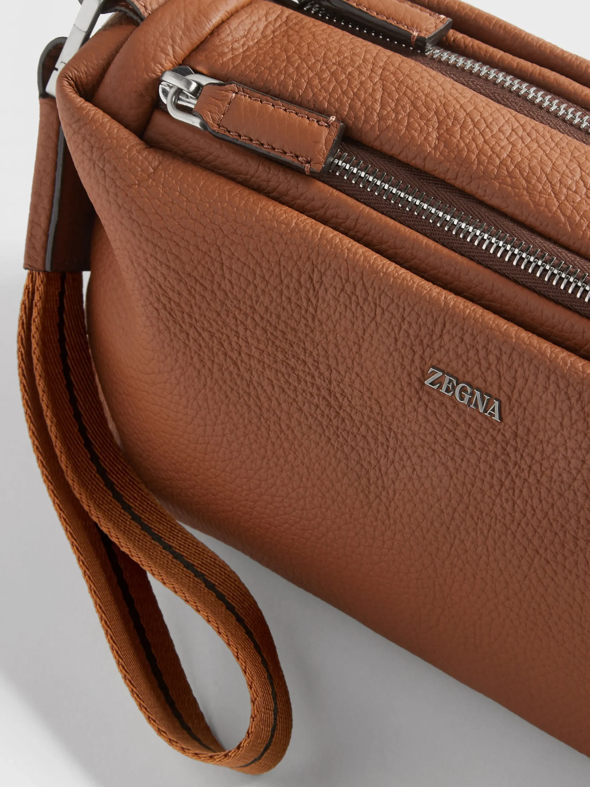 Small Gifts|Bags And Wallets>ZEGNA Deerskin Softy Pouch Foliage