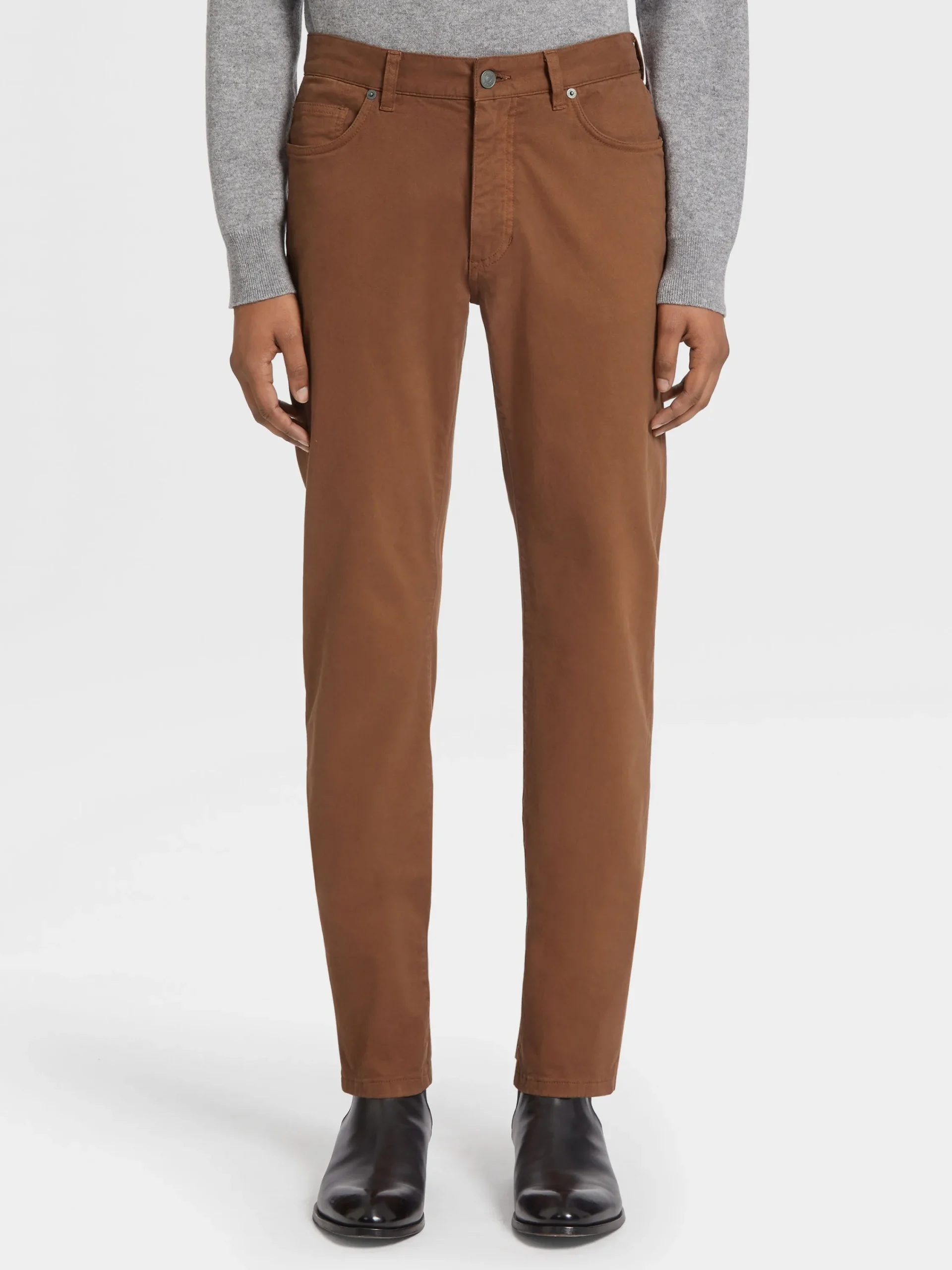 Jeans>ZEGNA Stretch Cotton Roccia Jeans Foliage