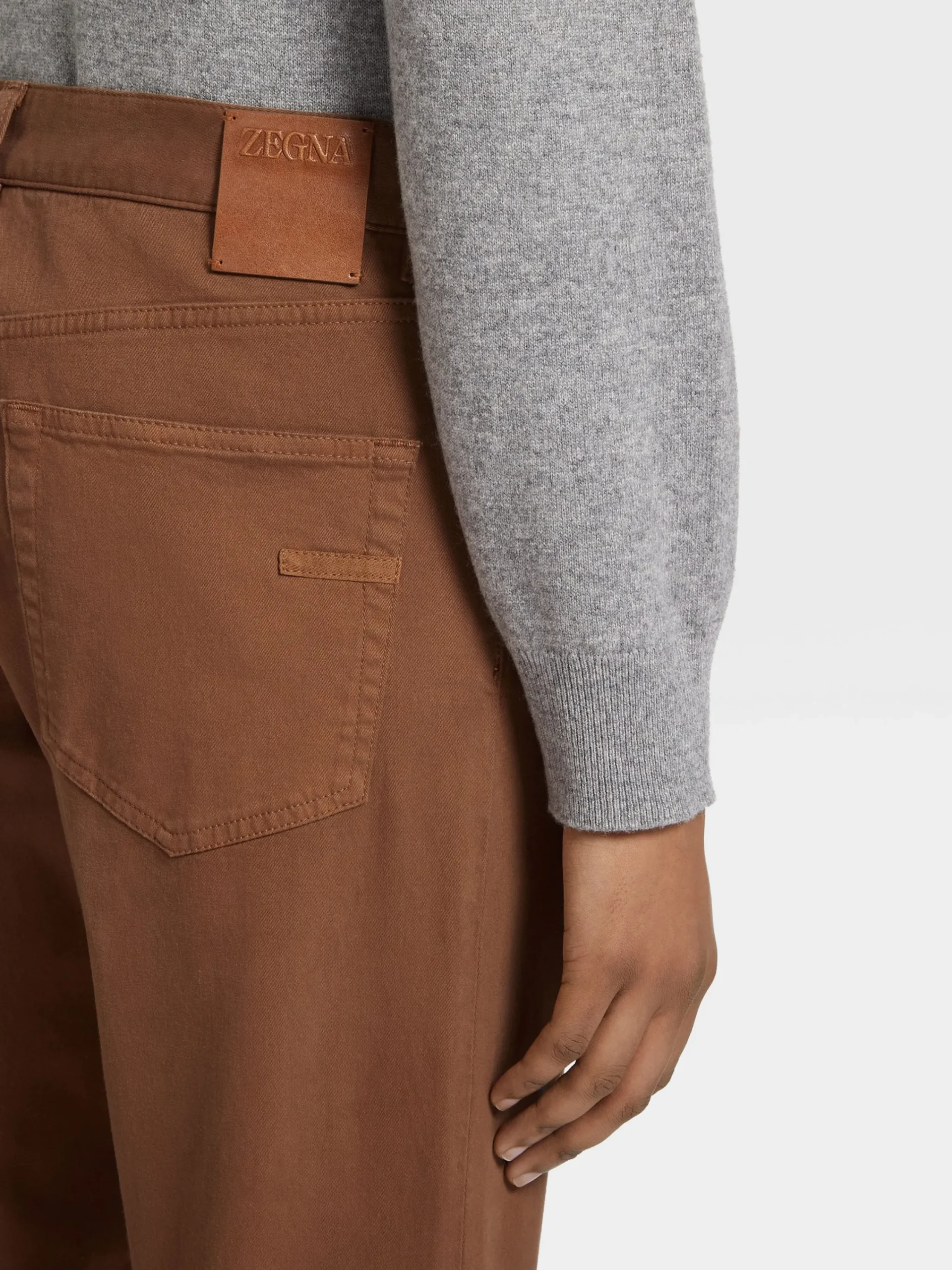 Jeans>ZEGNA Stretch Cotton Roccia Jeans Foliage