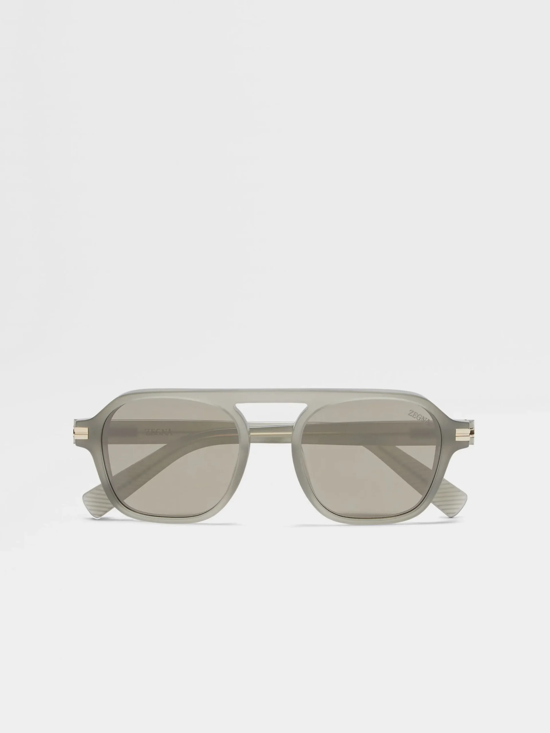 Resort Essentials|Sunglasses>ZEGNA Aurora II Acetate Sunglasses Green