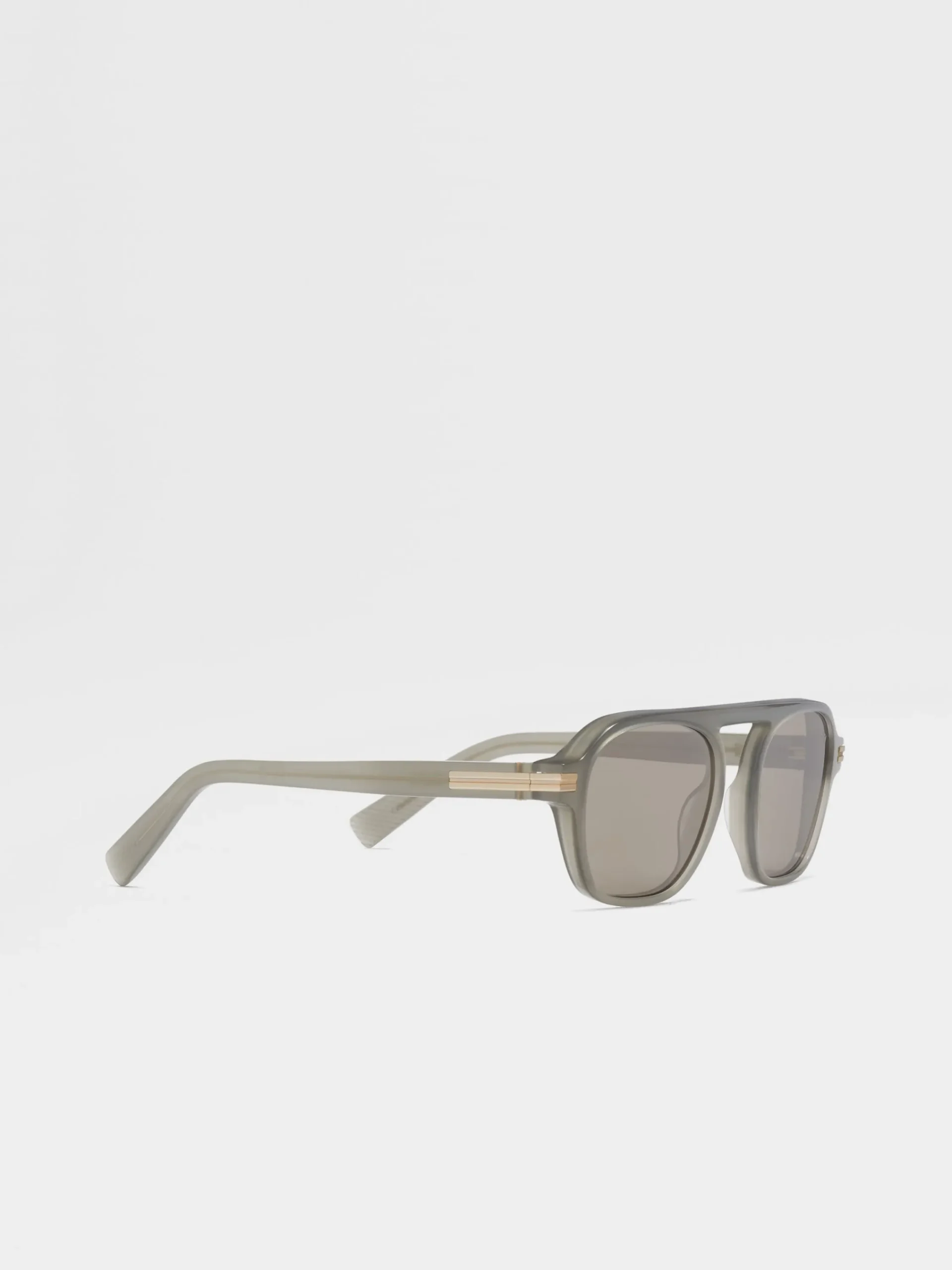 Resort Essentials|Sunglasses>ZEGNA Aurora II Acetate Sunglasses Green