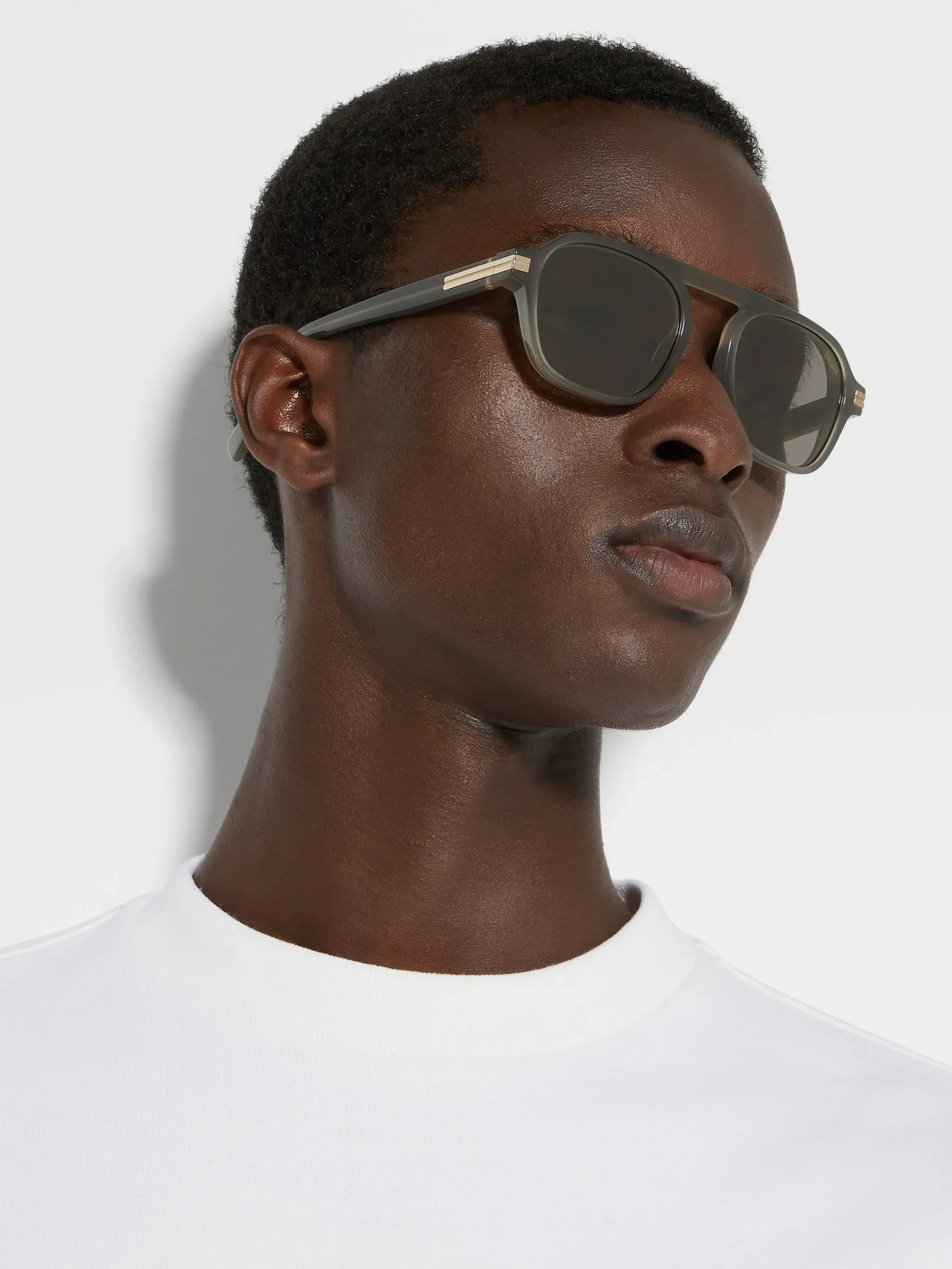 Resort Essentials|Sunglasses>ZEGNA Aurora II Acetate Sunglasses Green