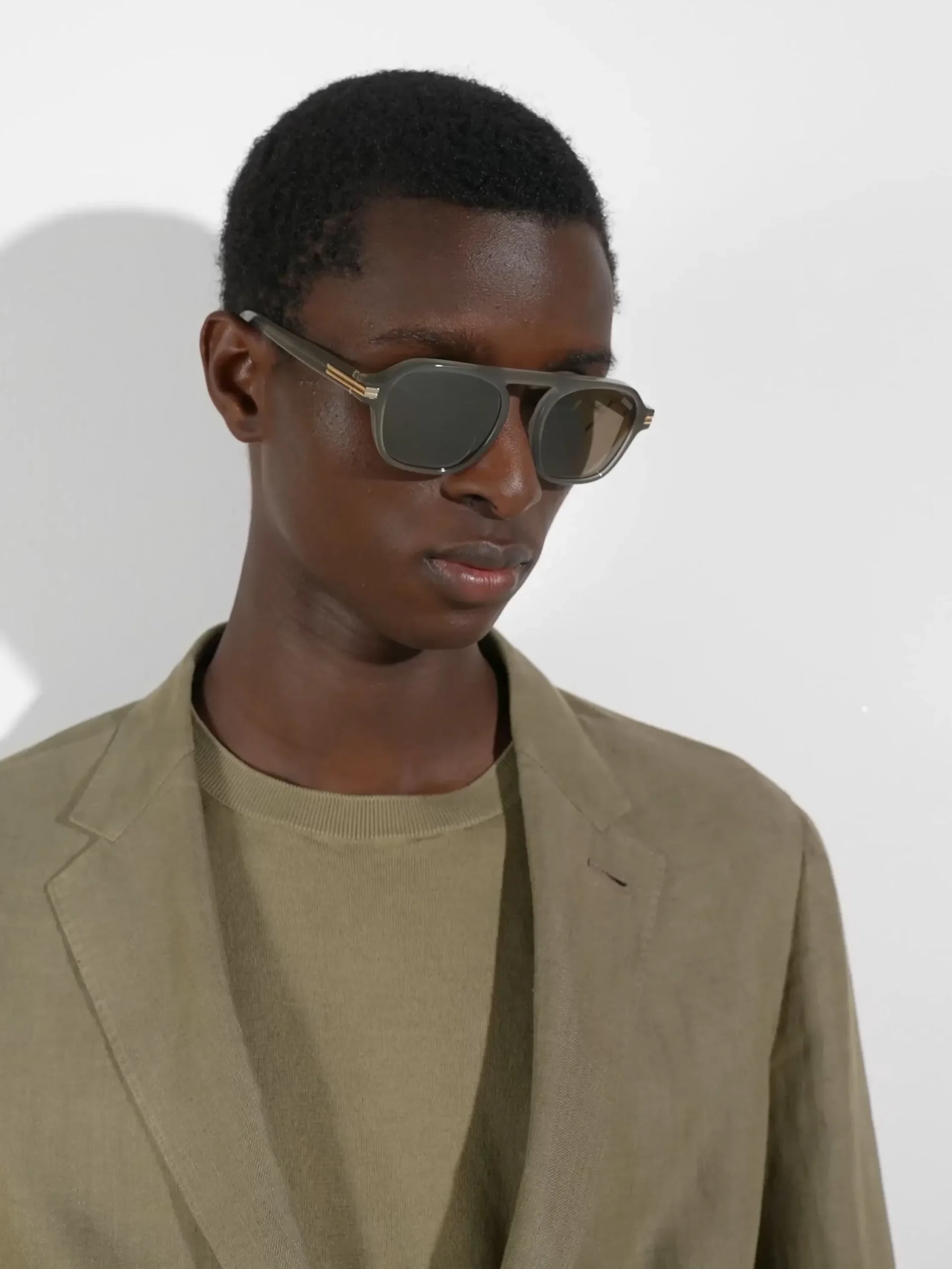 Resort Essentials|Sunglasses>ZEGNA Aurora II Acetate Sunglasses Green