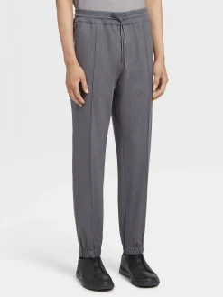 Joggers And Sweatshirts>ZEGNA Grey Mélange High Performance™ Wool Joggers GreyMelange