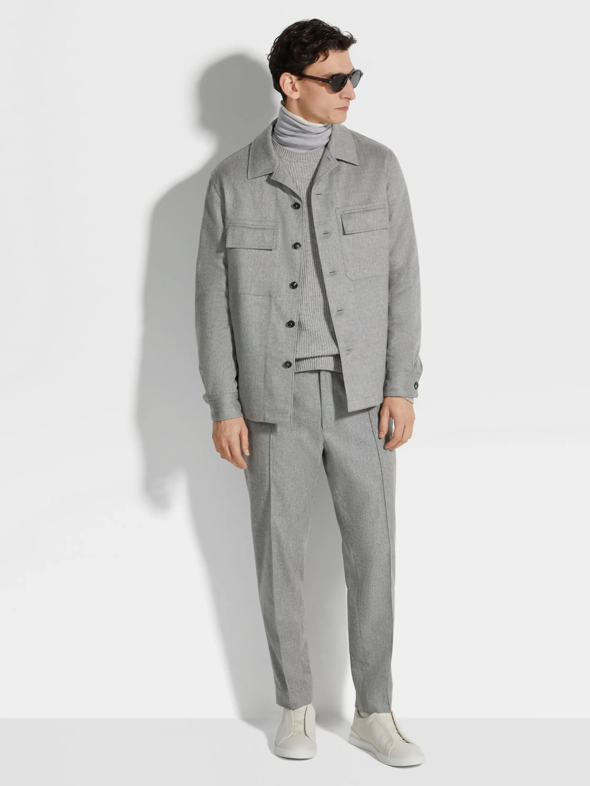 Joggers And Sweatshirts>ZEGNA Grey Mélange 15milmil15 Wool Joggers GreyMélange