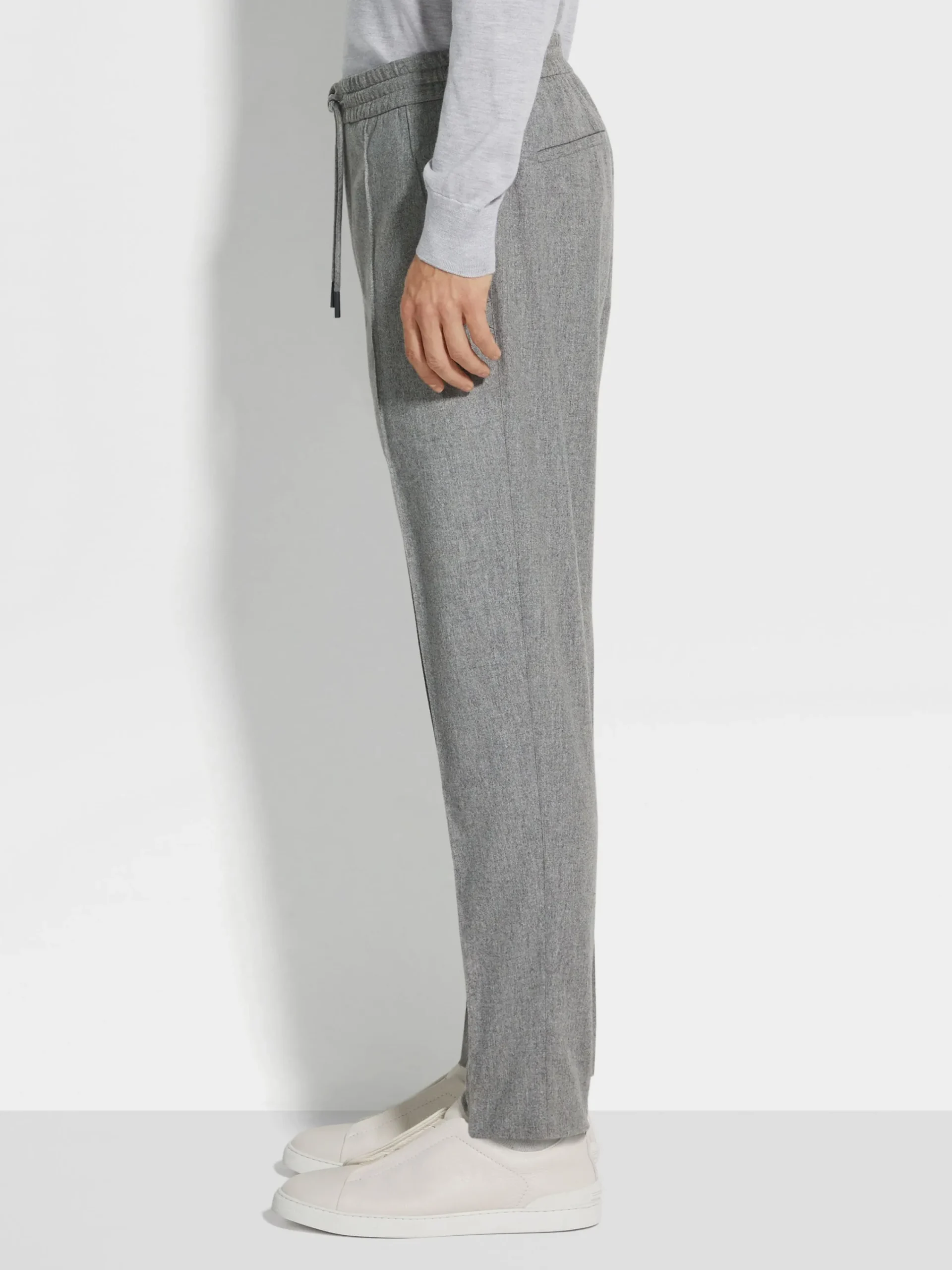 Joggers And Sweatshirts>ZEGNA Grey Mélange 15milmil15 Wool Joggers GreyMélange