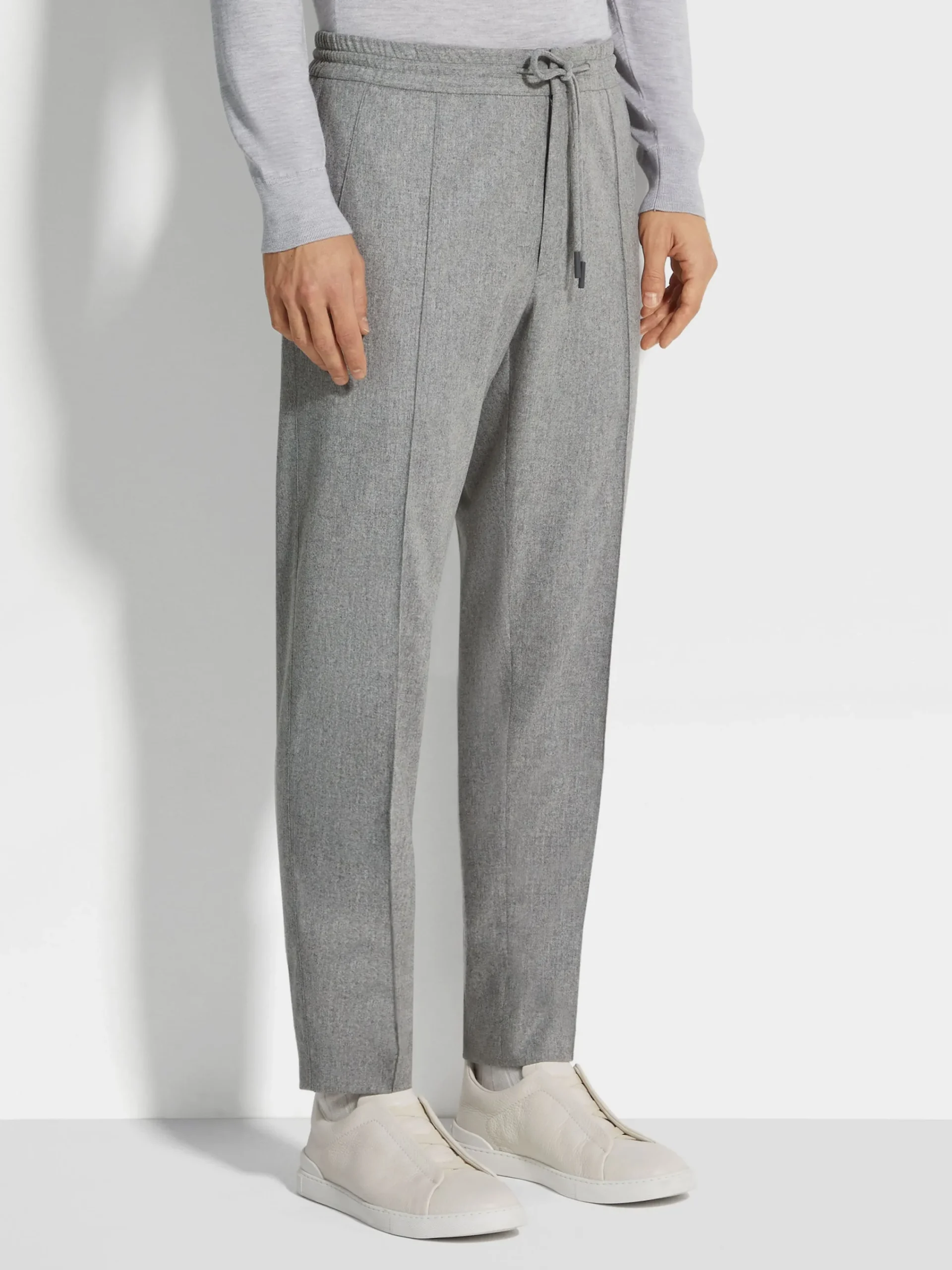 Joggers And Sweatshirts>ZEGNA Grey Mélange 15milmil15 Wool Joggers GreyMélange