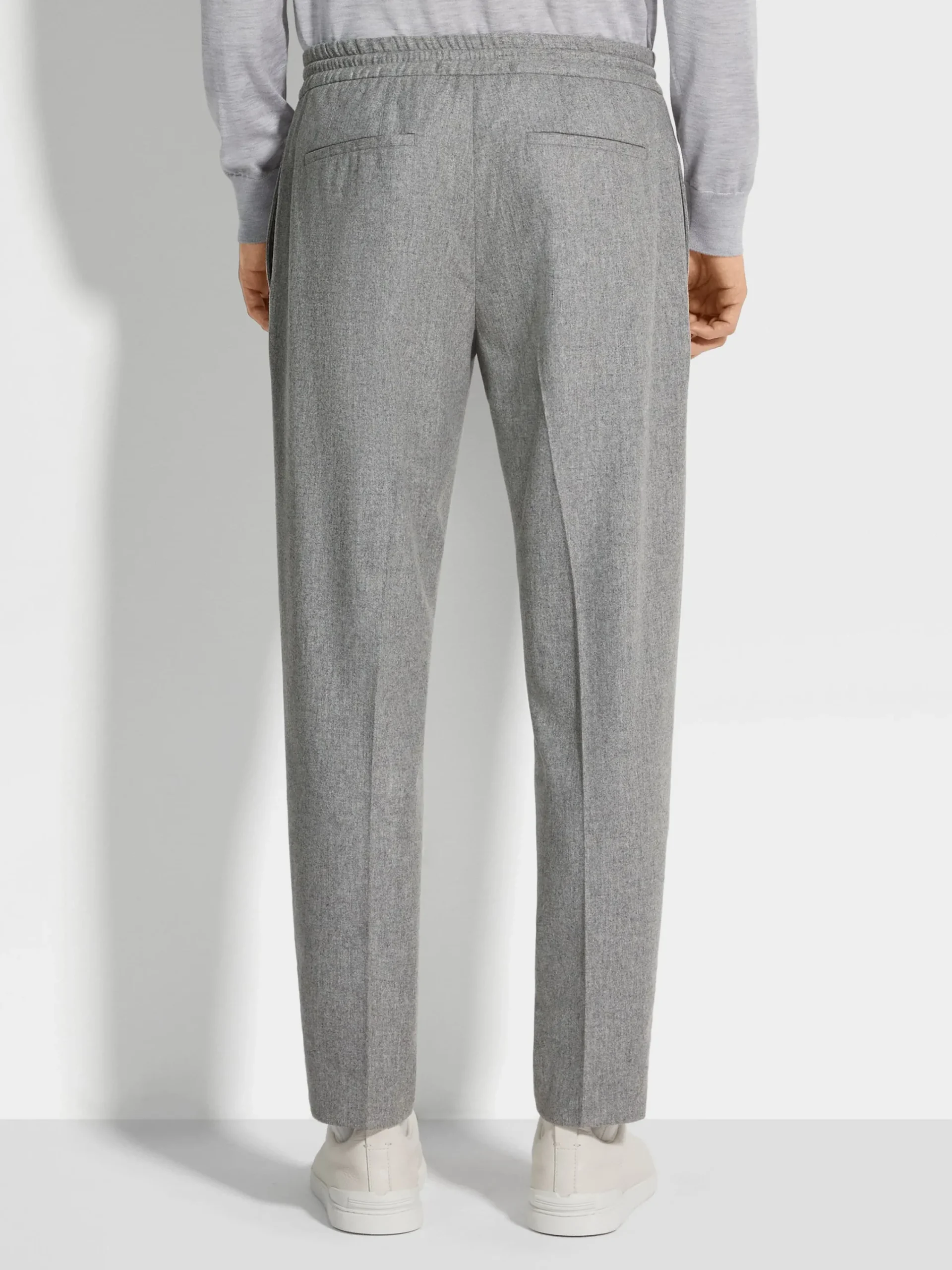 Joggers And Sweatshirts>ZEGNA Grey Mélange 15milmil15 Wool Joggers GreyMélange