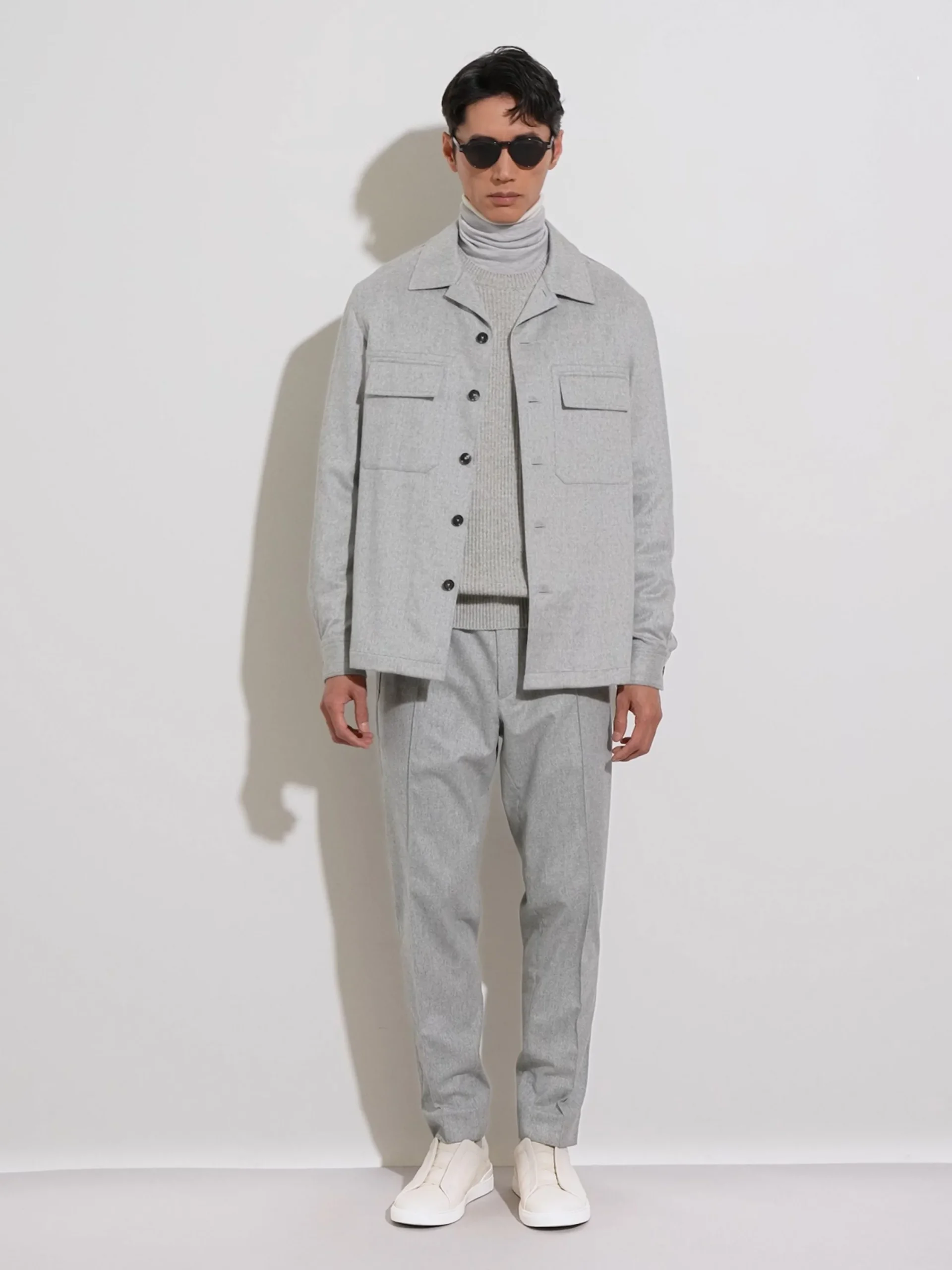 Joggers And Sweatshirts>ZEGNA Grey Mélange 15milmil15 Wool Joggers GreyMélange
