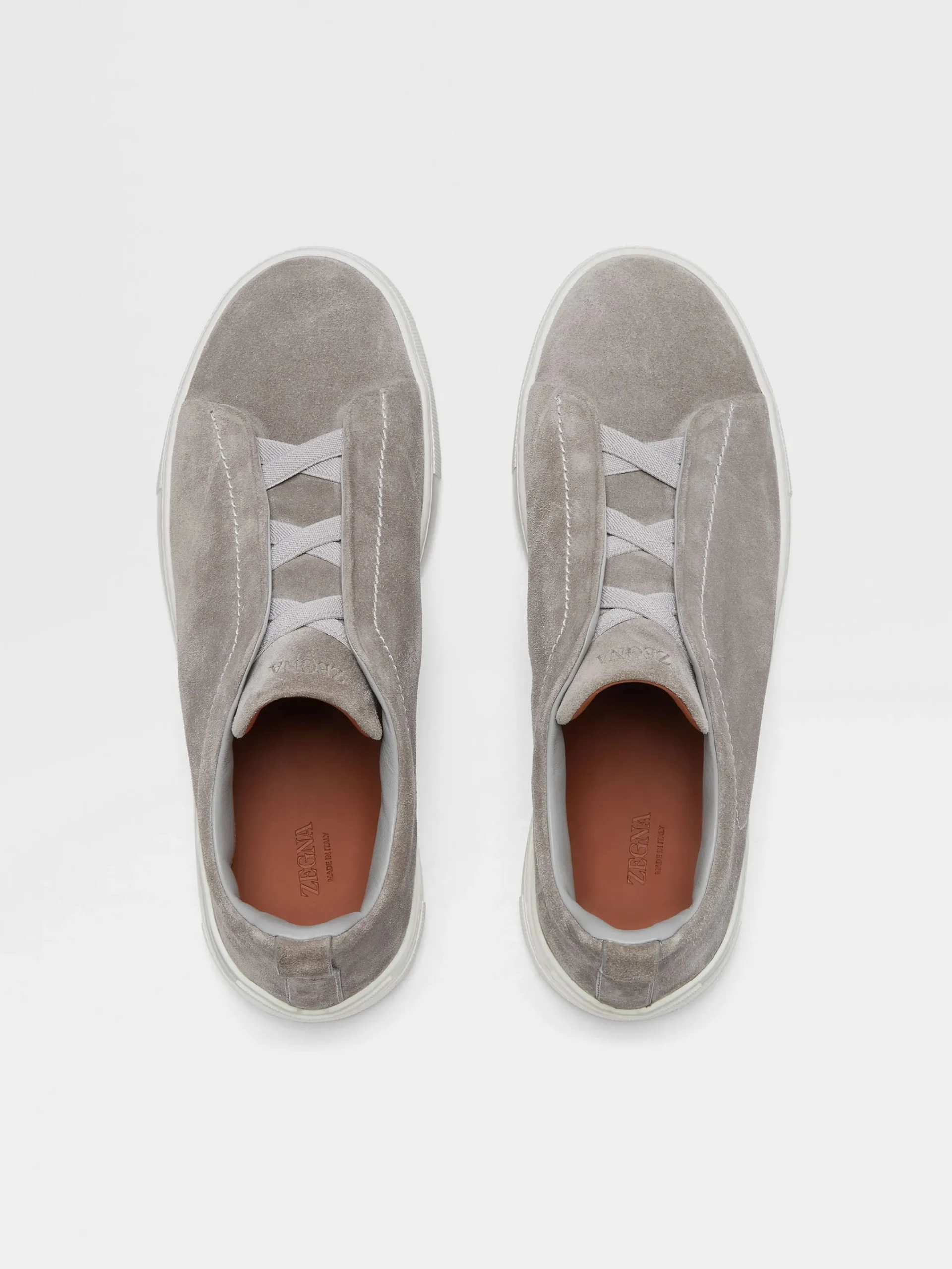 Sneakers>ZEGNA Grey Mélange Suede Triple Stitch™ Sneakers GreyMélange