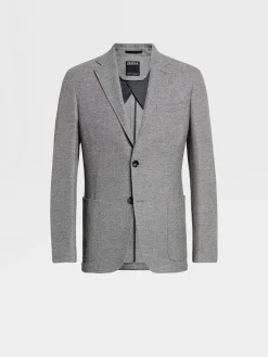Blazers>ZEGNA Grey Mélange Trofeo™ Cashmere Shirt Jacket GreyMélange