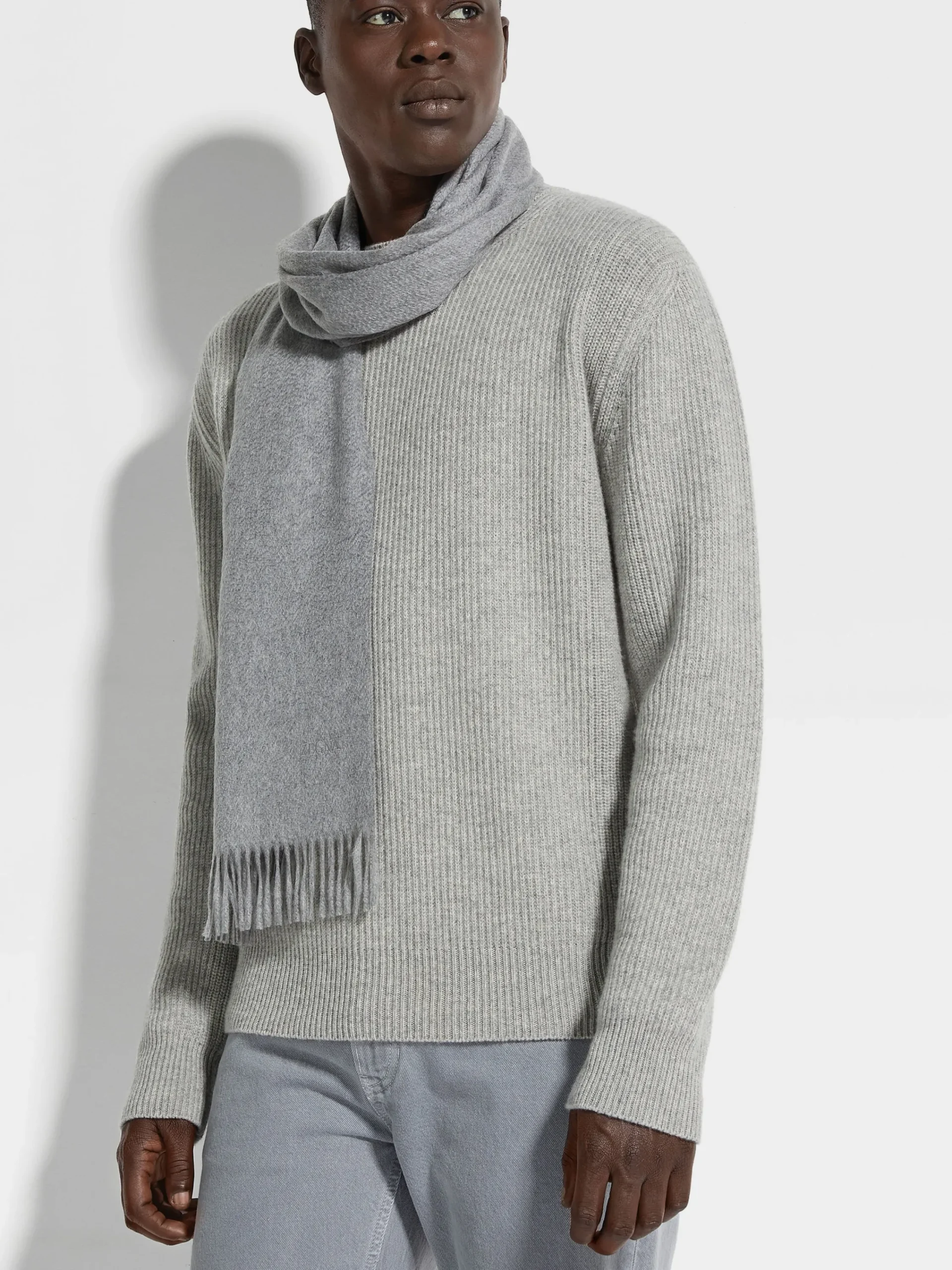 Small Gifts|Soft Accessories>ZEGNA Oasi Cashmere Scarf Grey